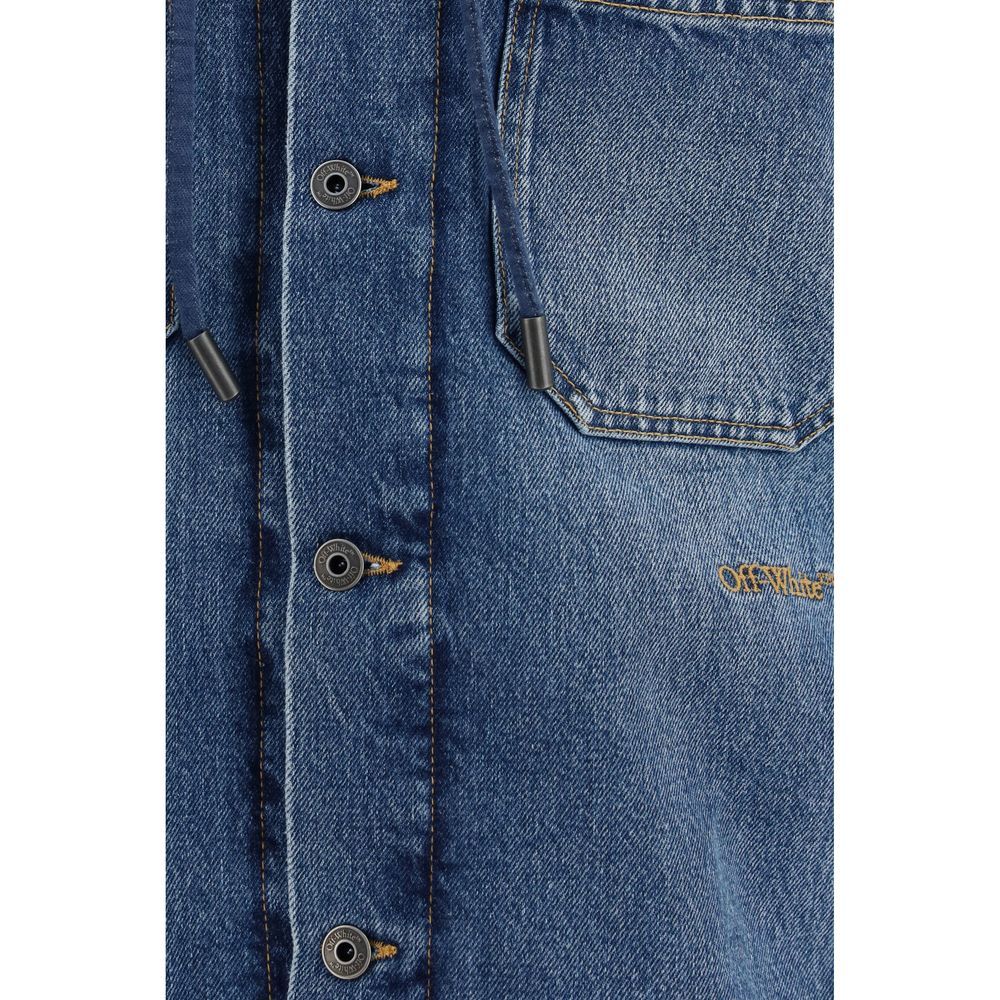Cotton Denim Men's Jacket - Off-White - Modalova