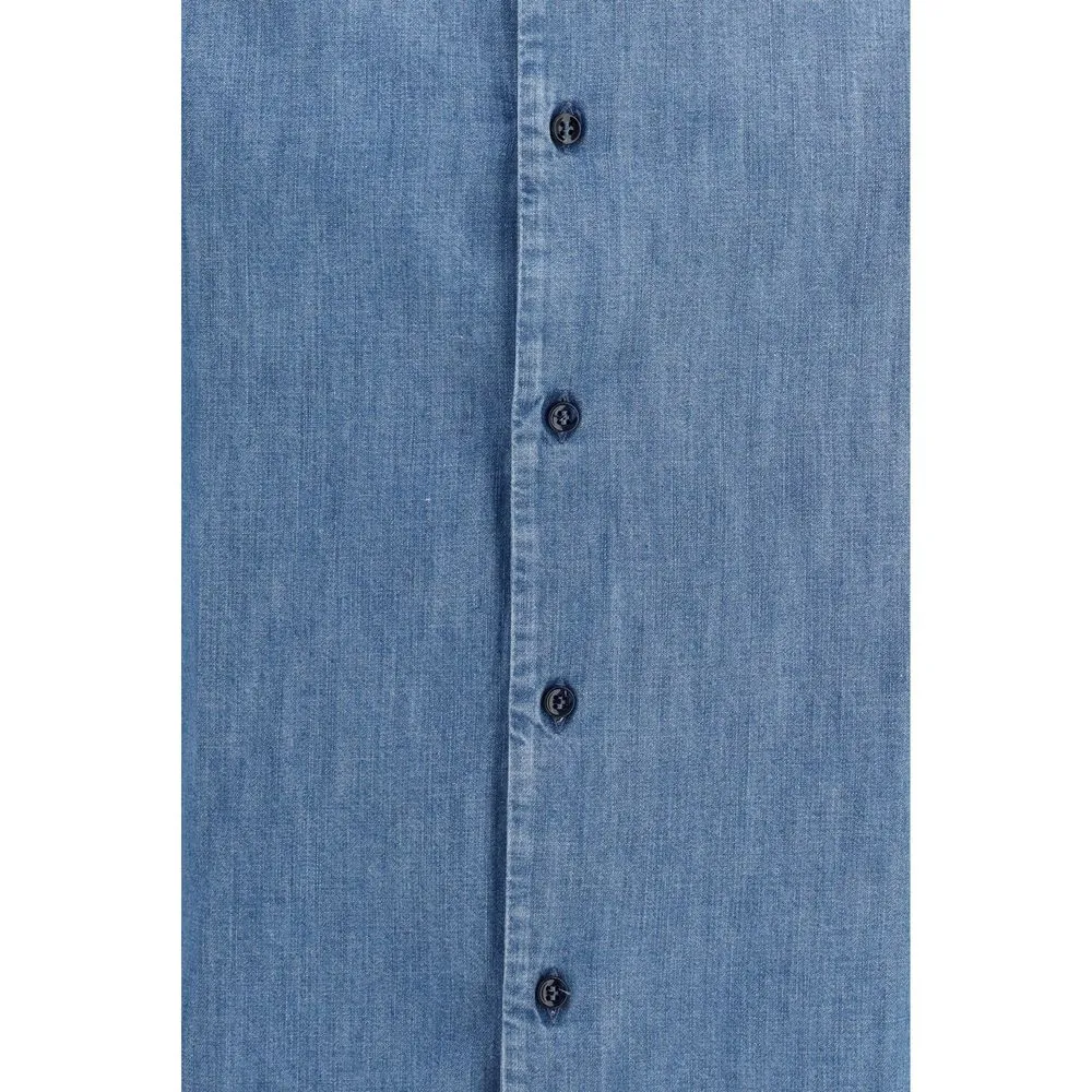 Denim Men's Shirt - Brunello Cucinelli - Modalova