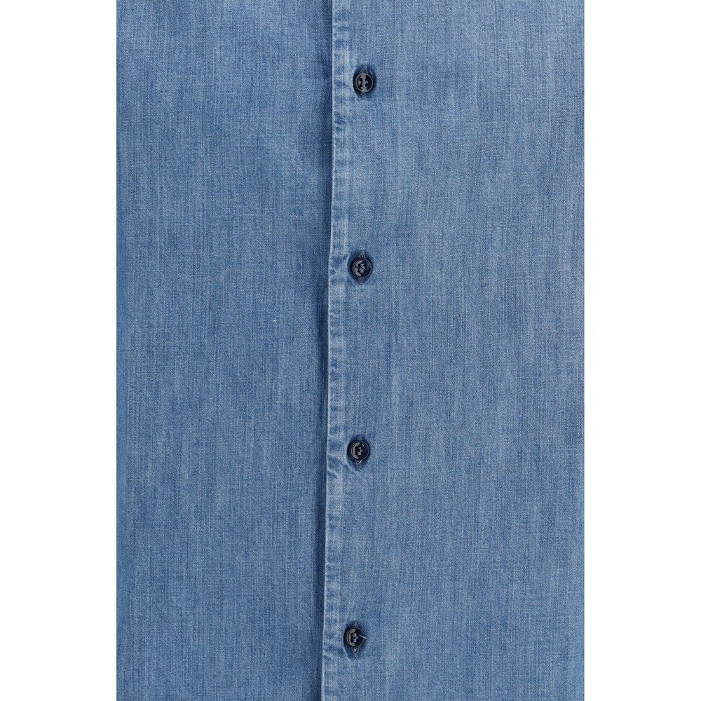 Denim Men's Shirt - Brunello Cucinelli - Modalova