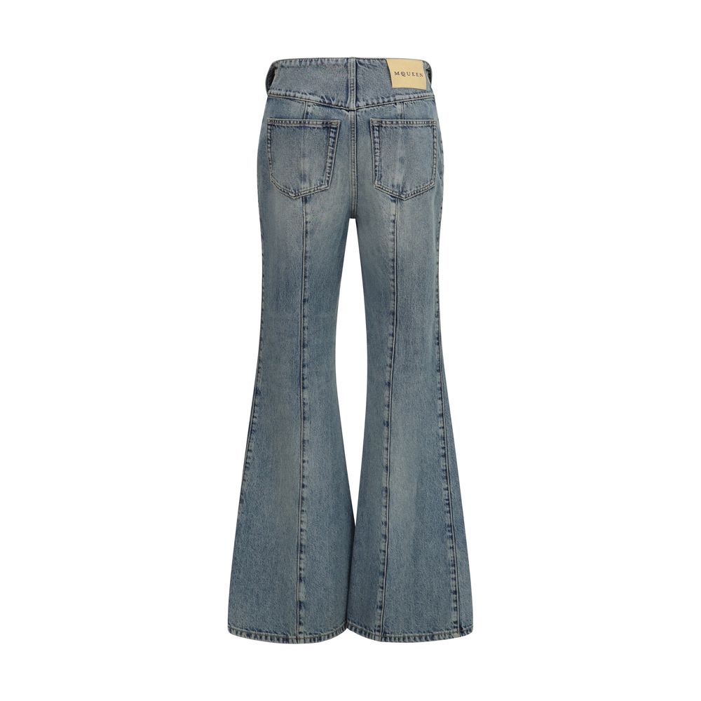 Cotton Flared Women's Jeans - Alexander McQueen - Modalova
