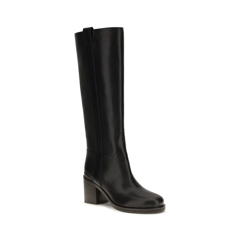 Calf Leather Bos Taurus High Heel Women's Boots - Brunello Cucinelli - Modalova