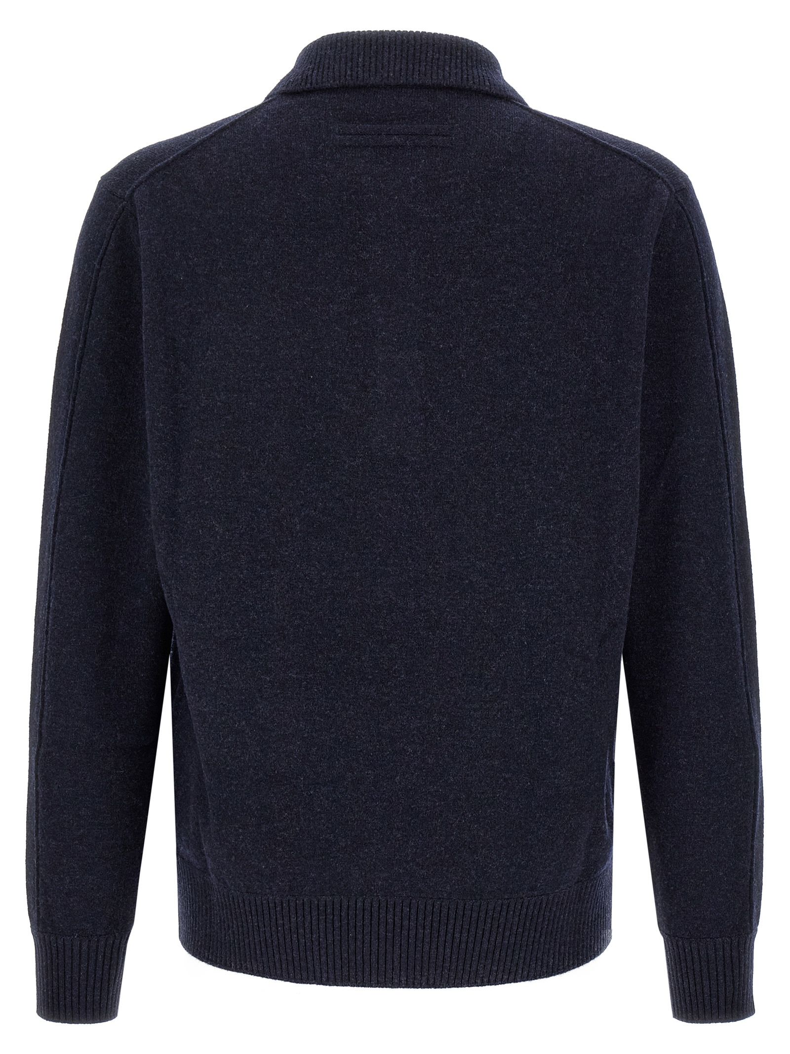 ZEGNA Blue Wool Polo Men's Shirt - ZEGNA - Modalova