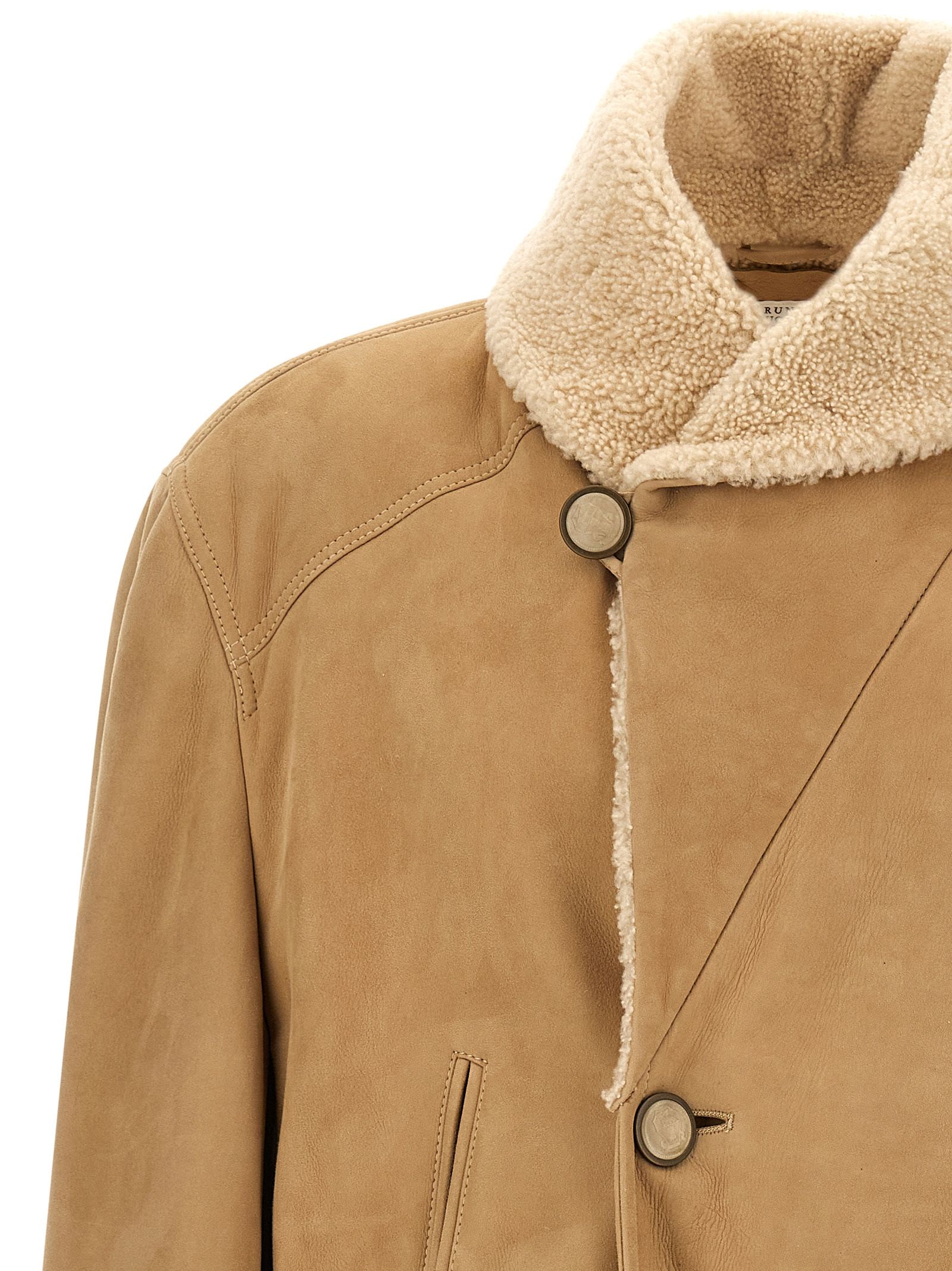 Lamb Leather Leather Men's Jacket - Brunello Cucinelli - Modalova
