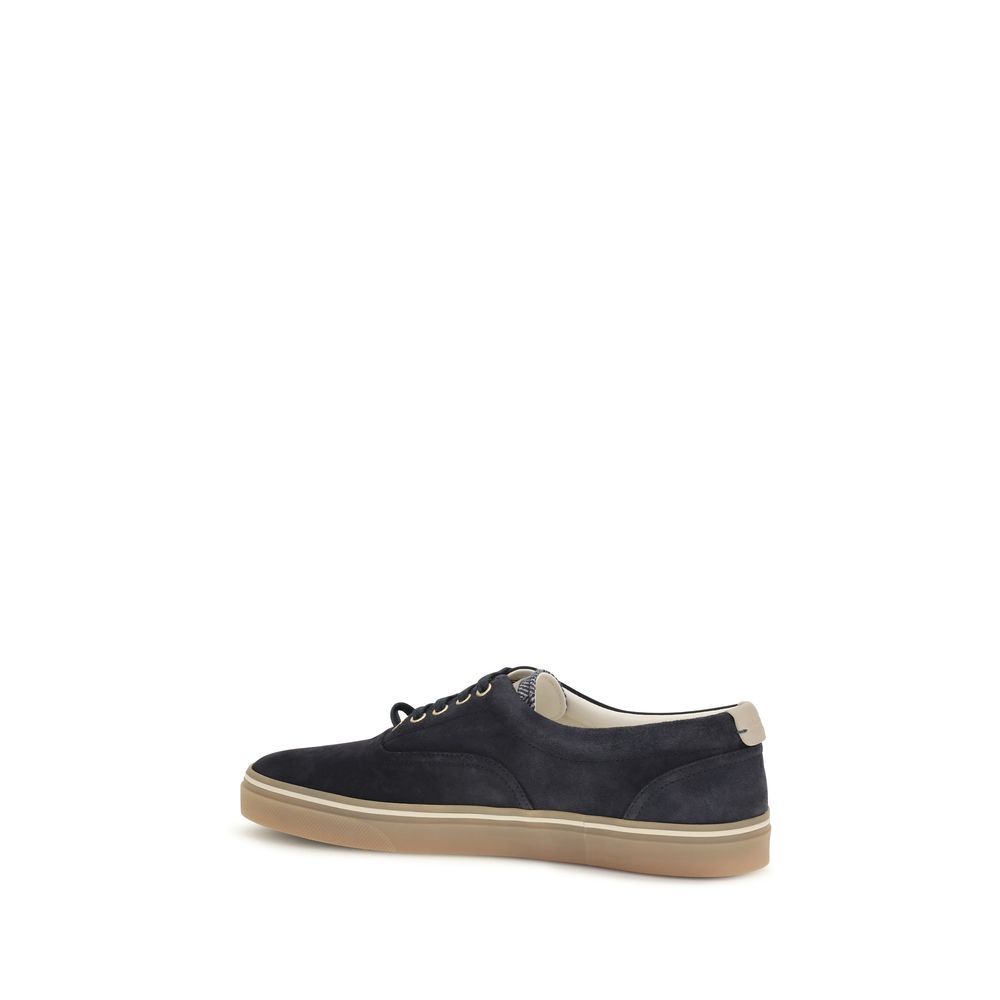 Suede Leather Low Top Men's Sneakers - Brunello Cucinelli - Modalova