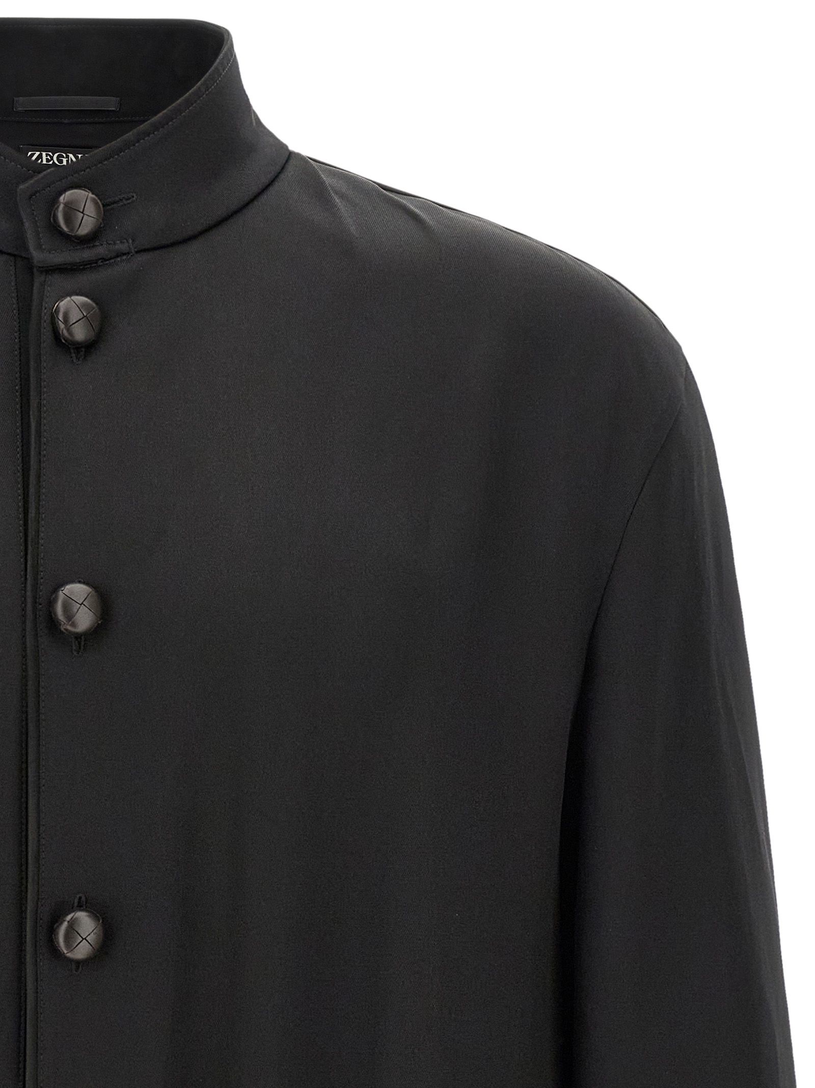 ZEGNA Black Satin Men's Sweatshirt - ZEGNA - Modalova