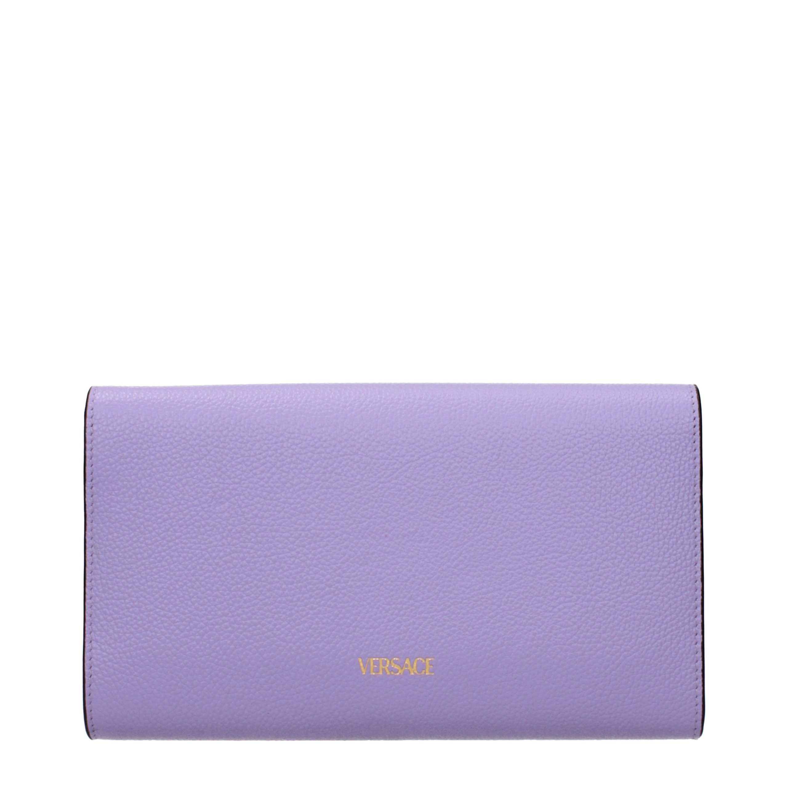 Leather Clutch Women's Bag - Versace - Modalova