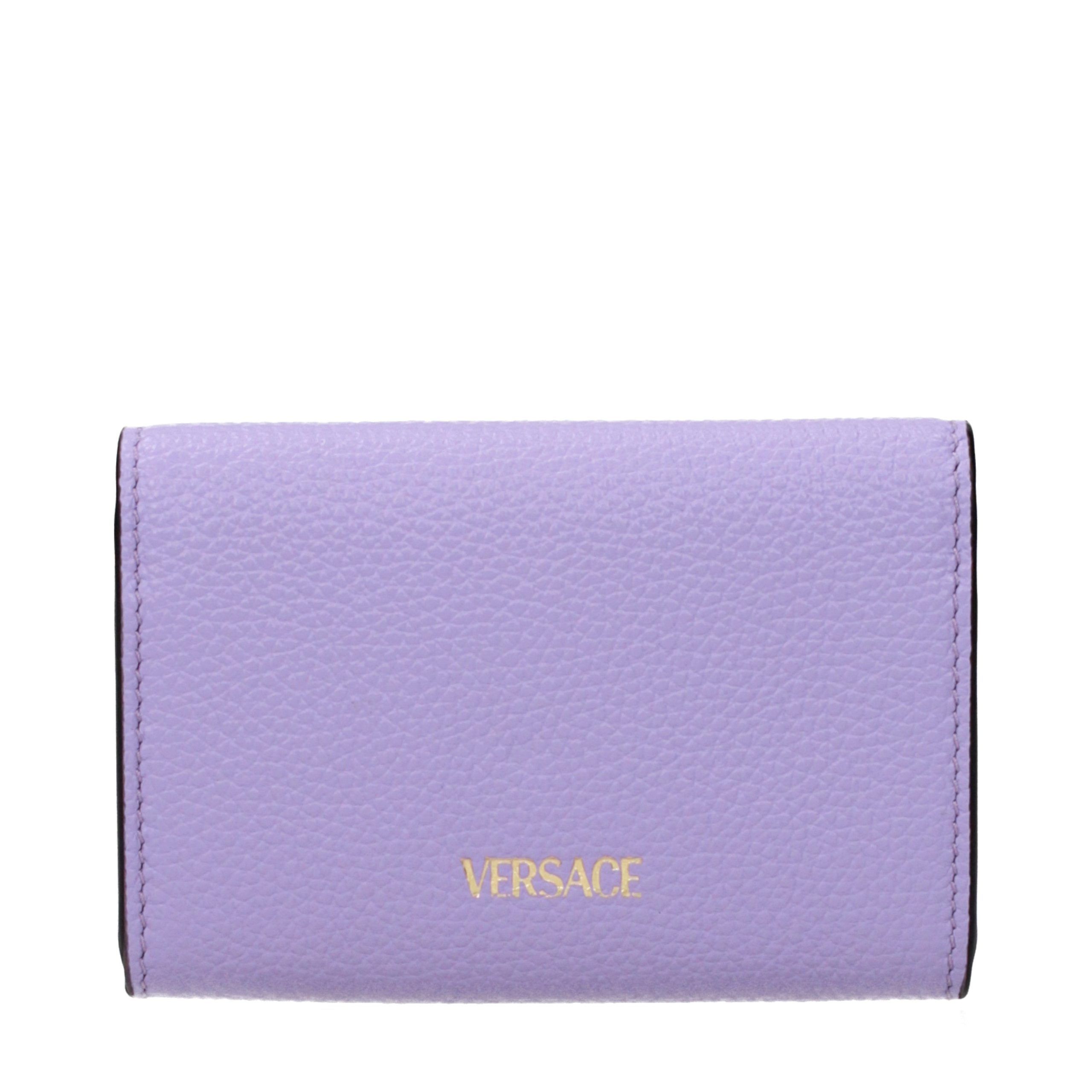 Leather Women's Wallet - Versace - Modalova