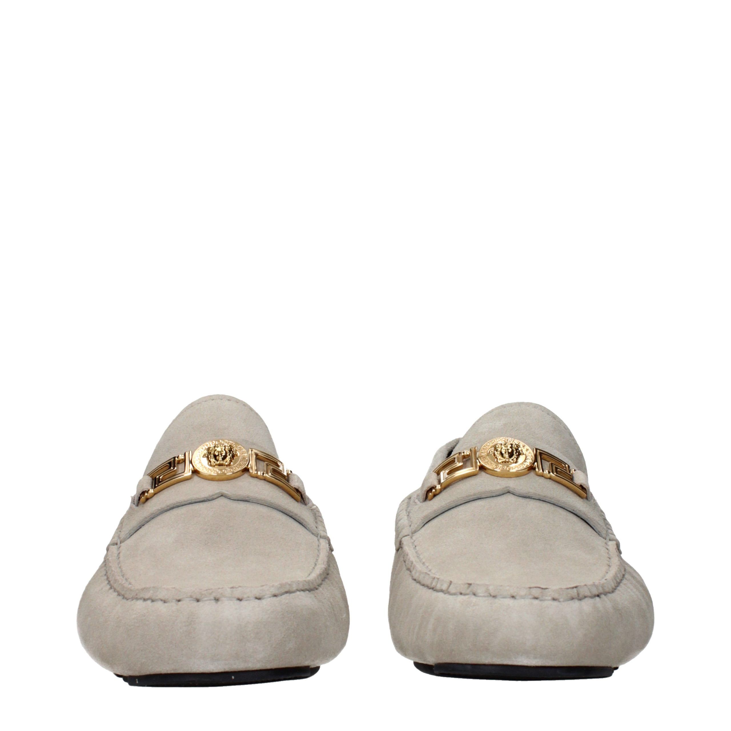 Leather Slip-On Men's Loafers - Versace - Modalova