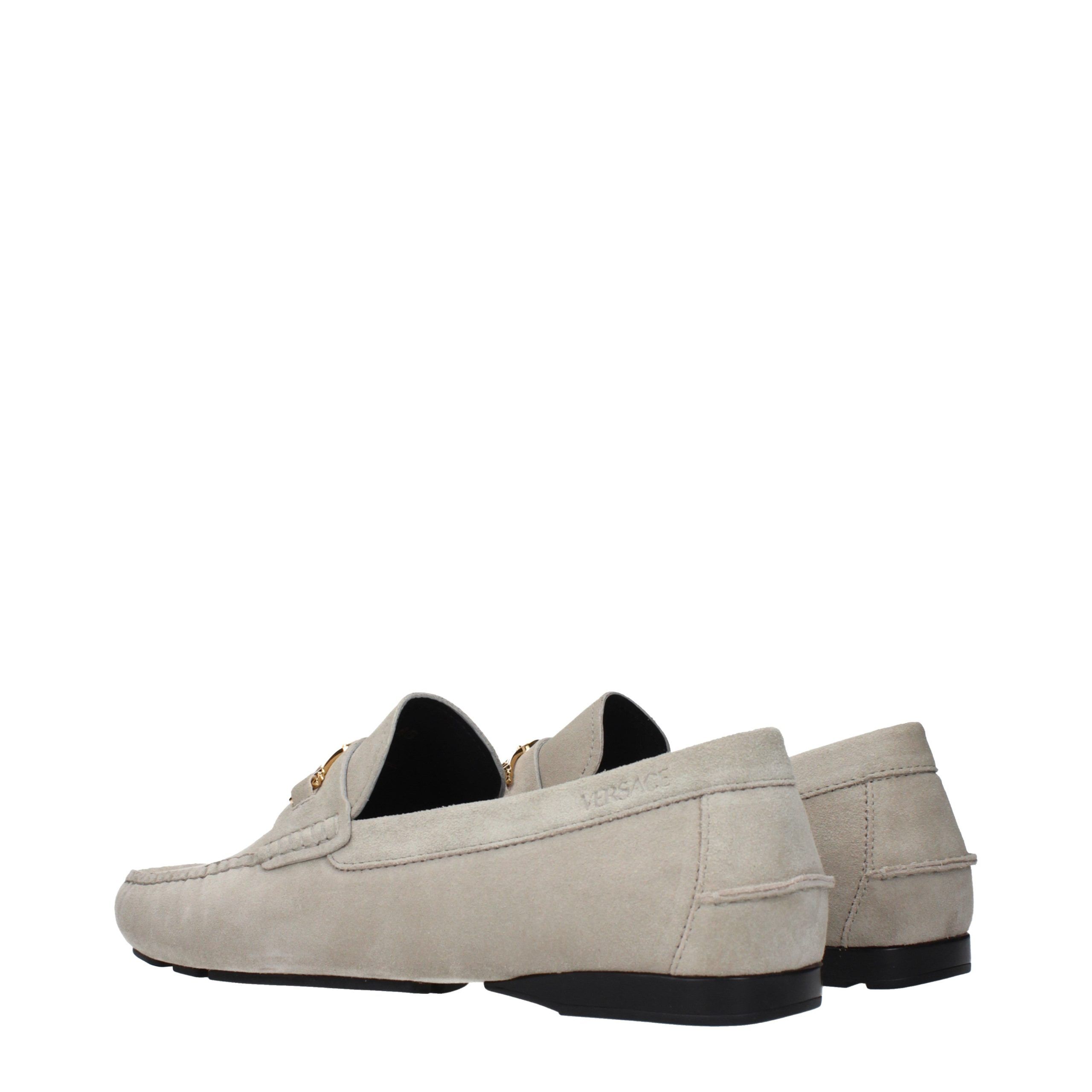 Leather Slip-On Men's Loafers - Versace - Modalova