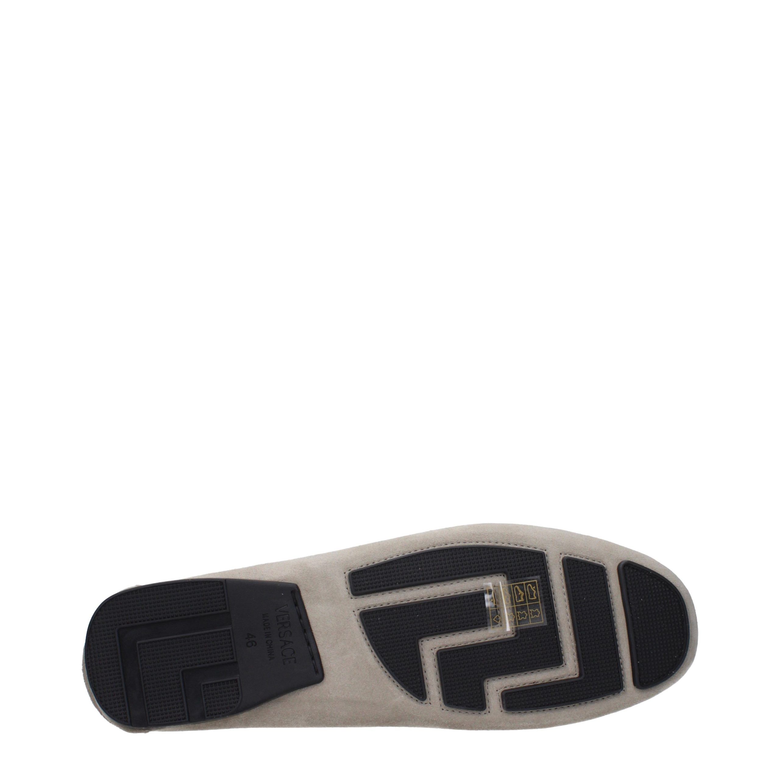 Leather Slip-On Men's Loafers - Versace - Modalova