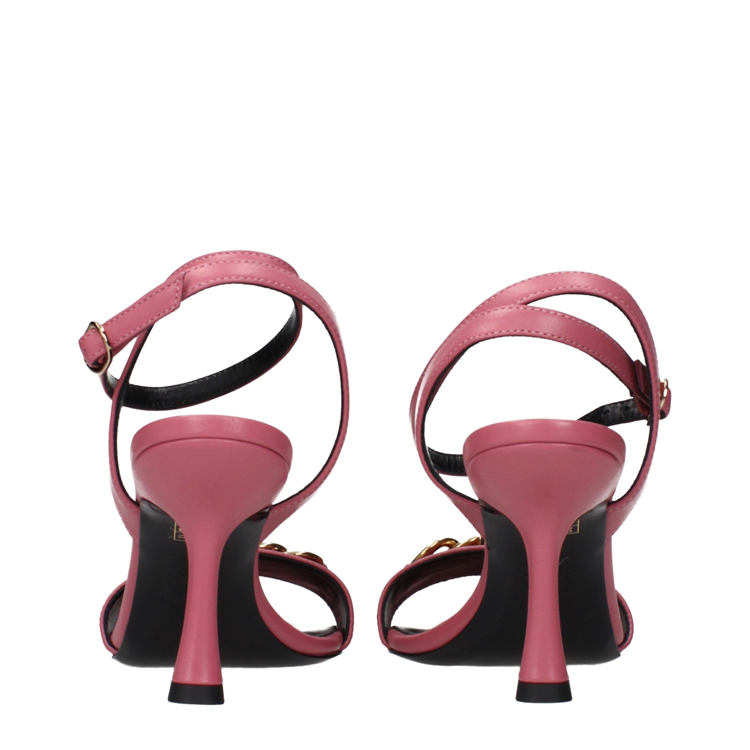 Leather Stiletto Heel Women's Sandals - Versace - Modalova