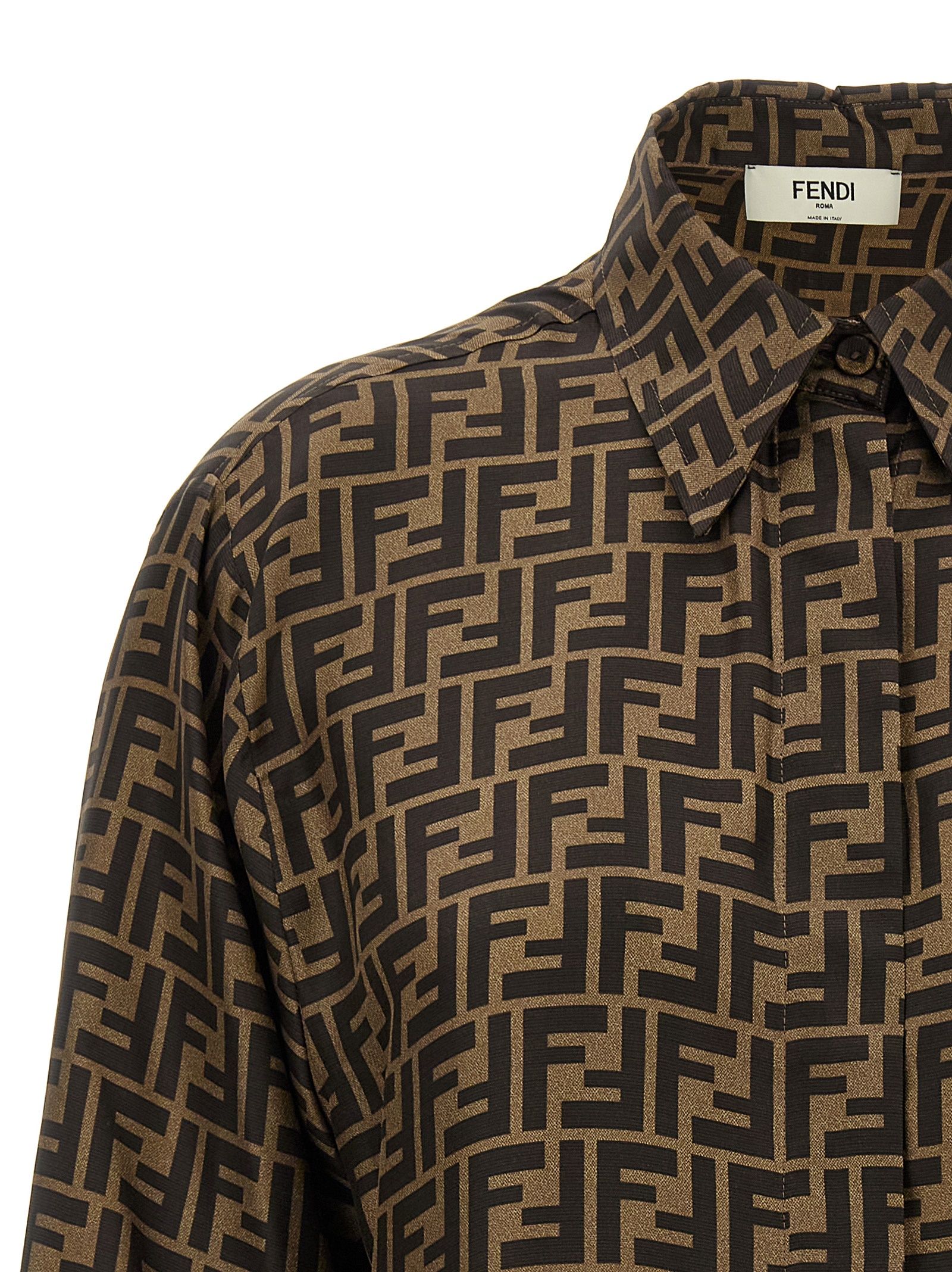 Fendi Brown Silk Women's Blouse - Fendi - Modalova