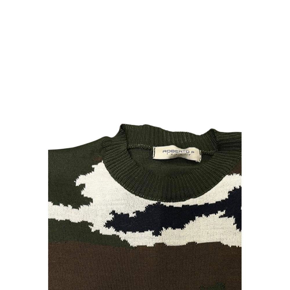 Green Wool Men Men's Sweater - Roberto Pepe Luxury - Modalova
