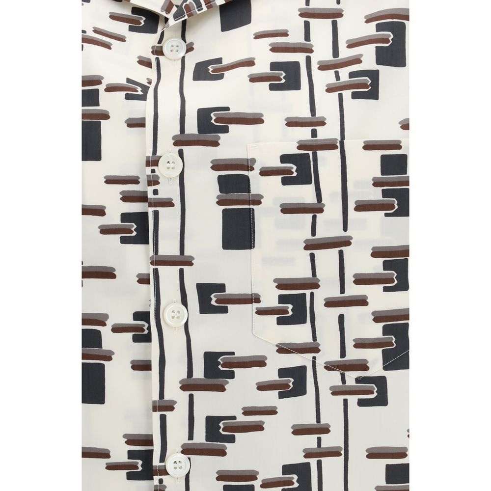 Cotton Pattern Men's Shirt - Prada - Modalova
