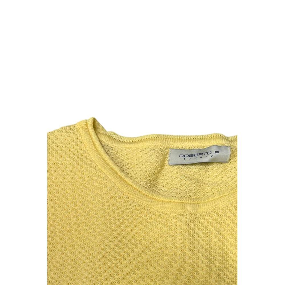 Yellow Cotton Men Men's Sweater - Roberto Pepe Luxury - Modalova