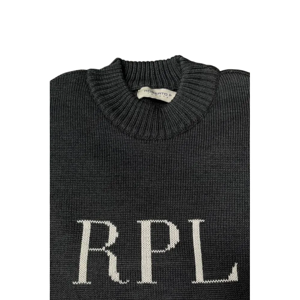 Grey Wool Men Men's Sweater - Roberto Pepe Luxury - Modalova