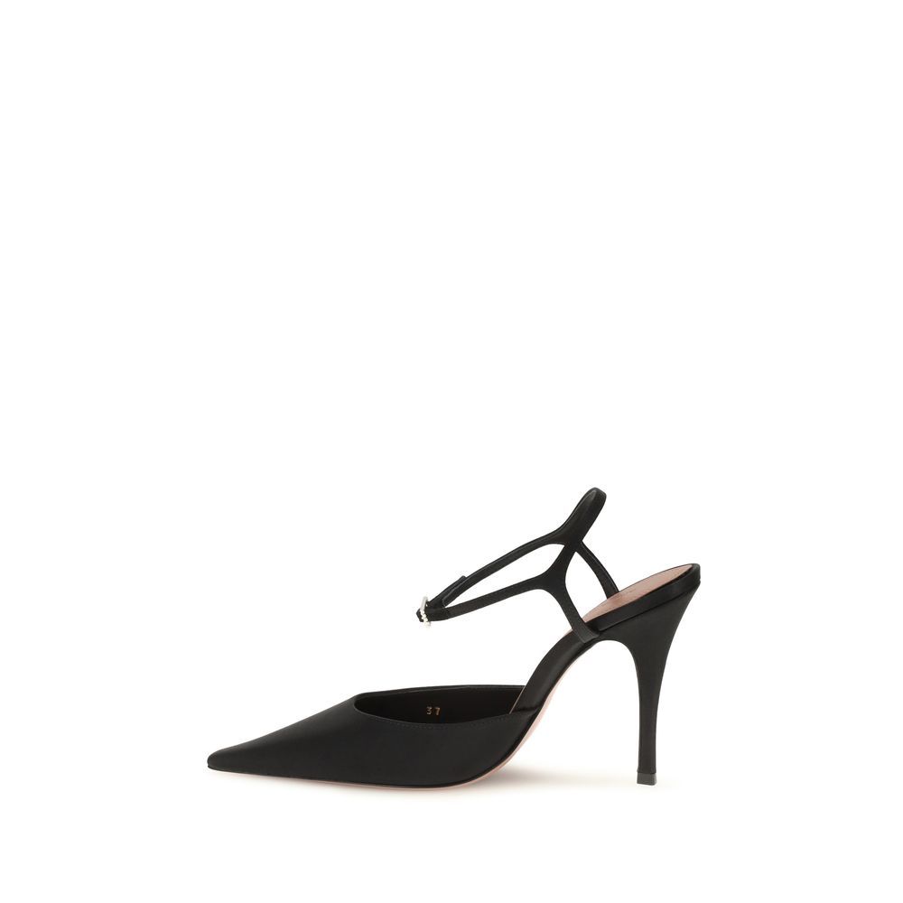 Satin High Heel Women's Pumps - Amina Muaddi - Modalova