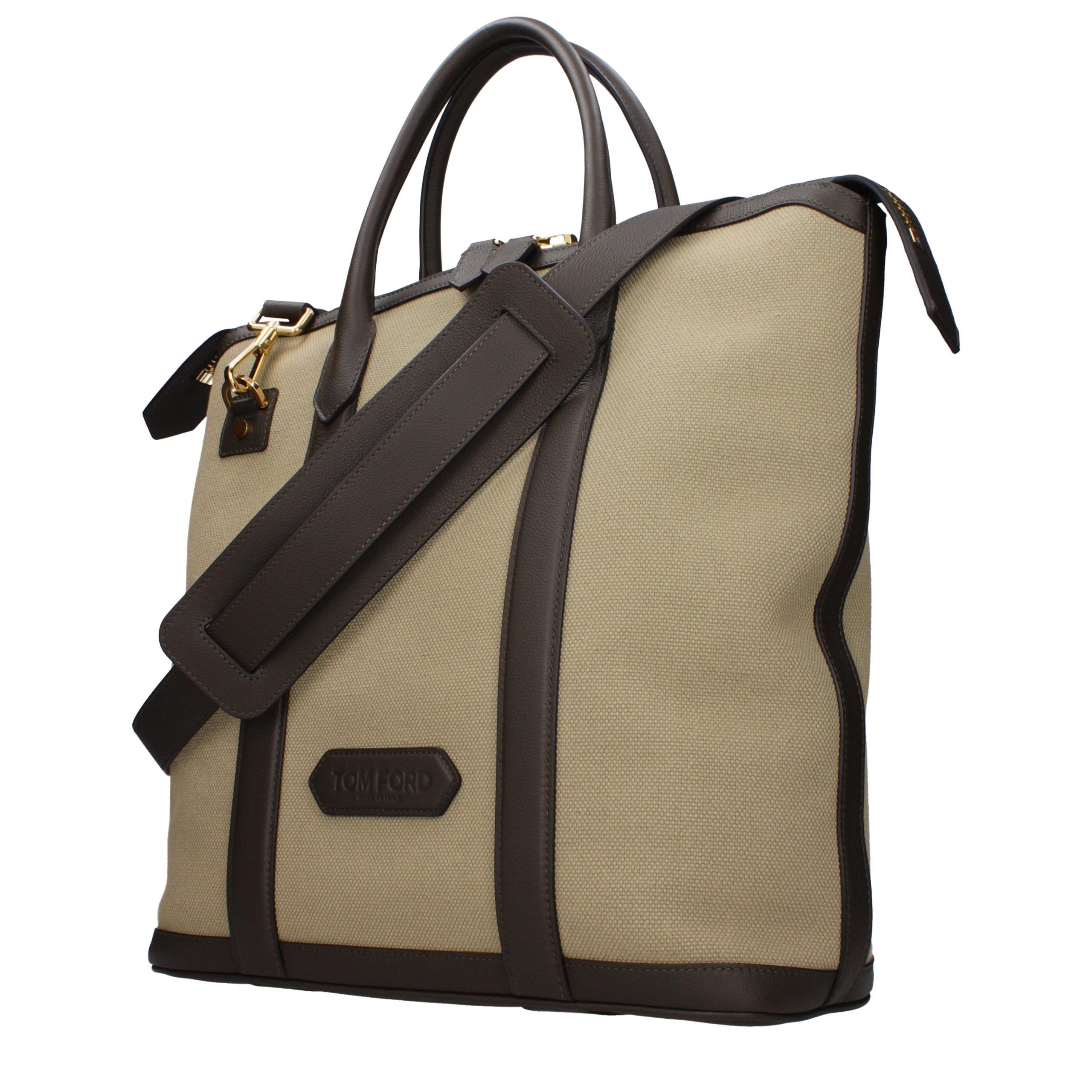 Tom Ford Beige Fabric Men's Handbag - Tom Ford - Modalova