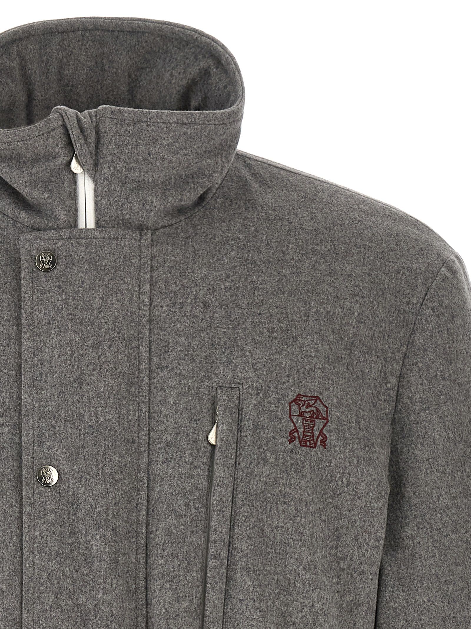 Wool Full-Length Men's Jacket - Brunello Cucinelli - Modalova