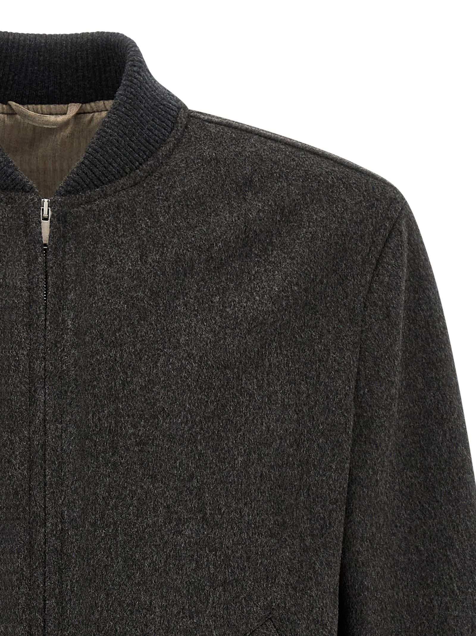 Virgin Wool Men's Bomber - Lardini - Modalova
