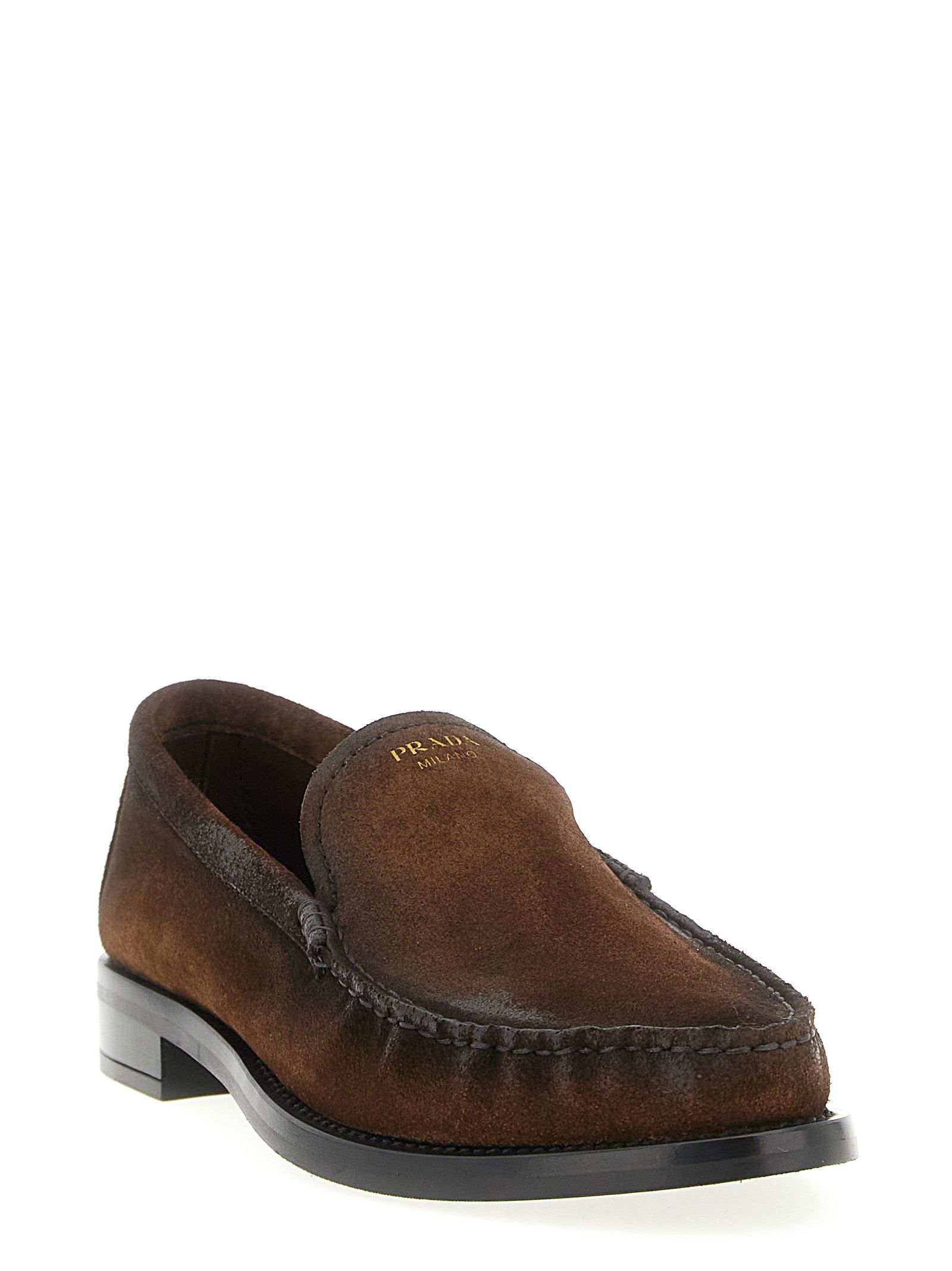 Calfskin Slip-On Women's Loafers - Prada - Modalova