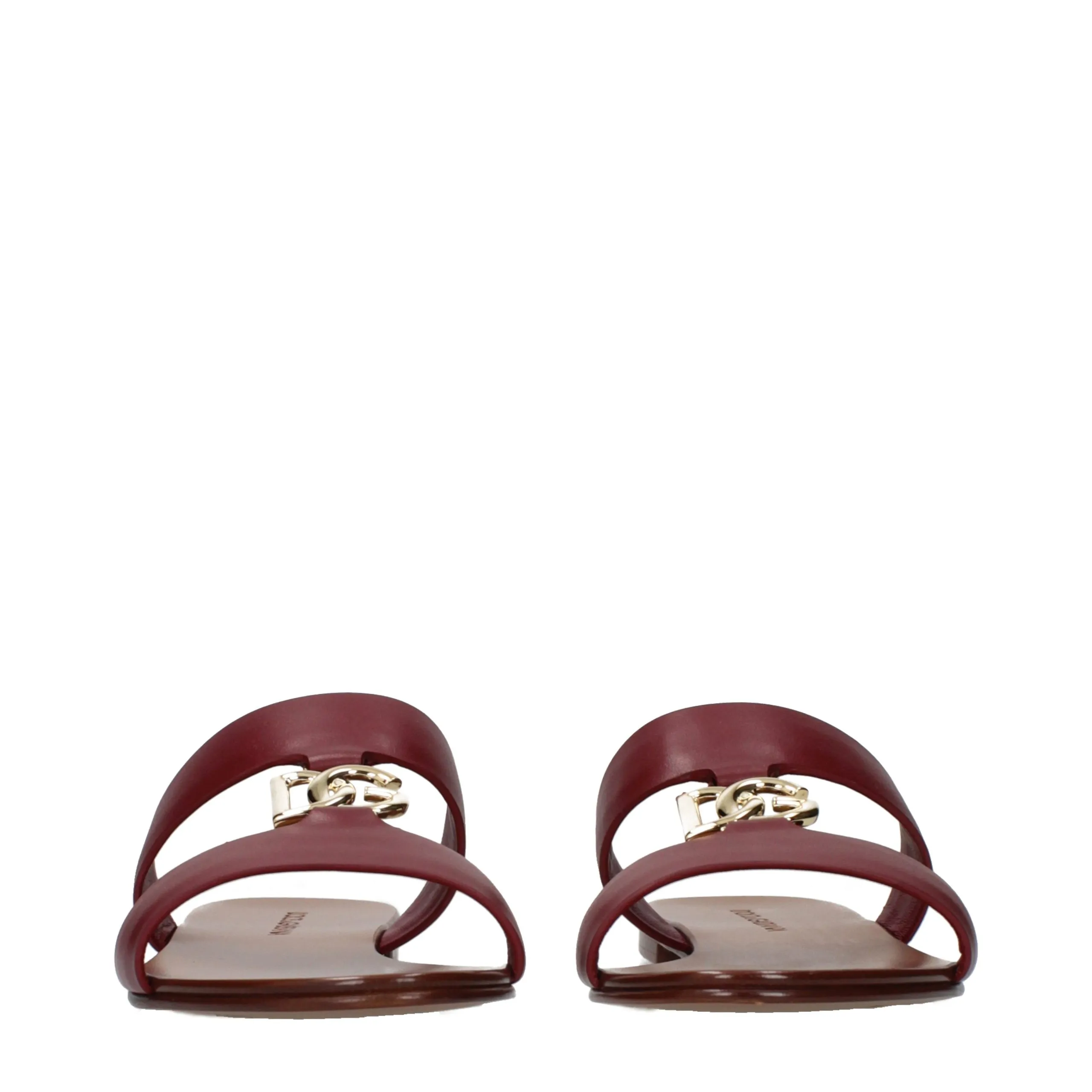 Leather Women's Slippers - Dolce & Gabbana - Modalova
