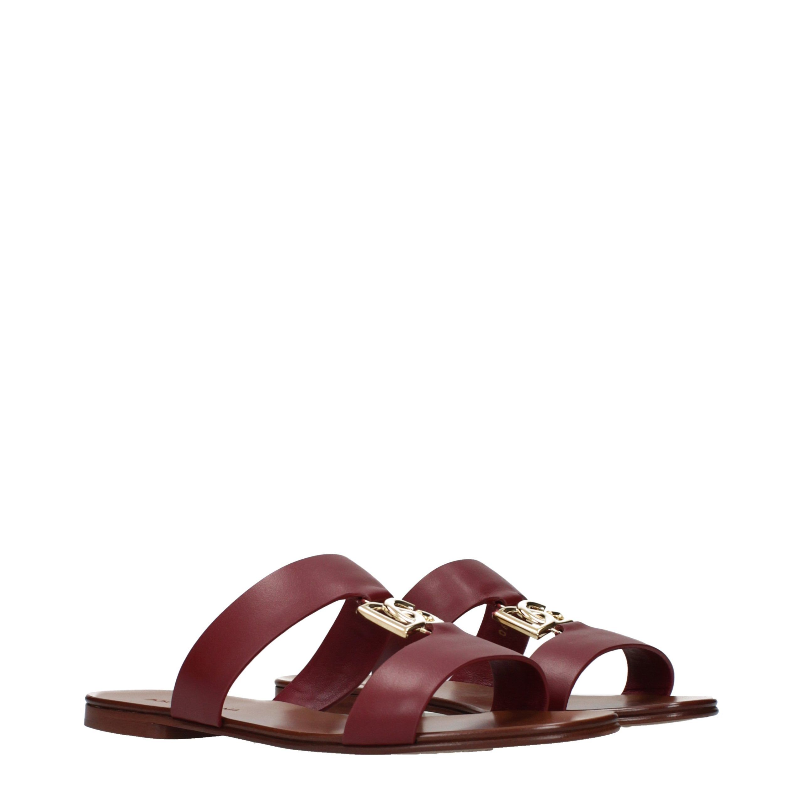 Leather Women's Slippers - Dolce & Gabbana - Modalova