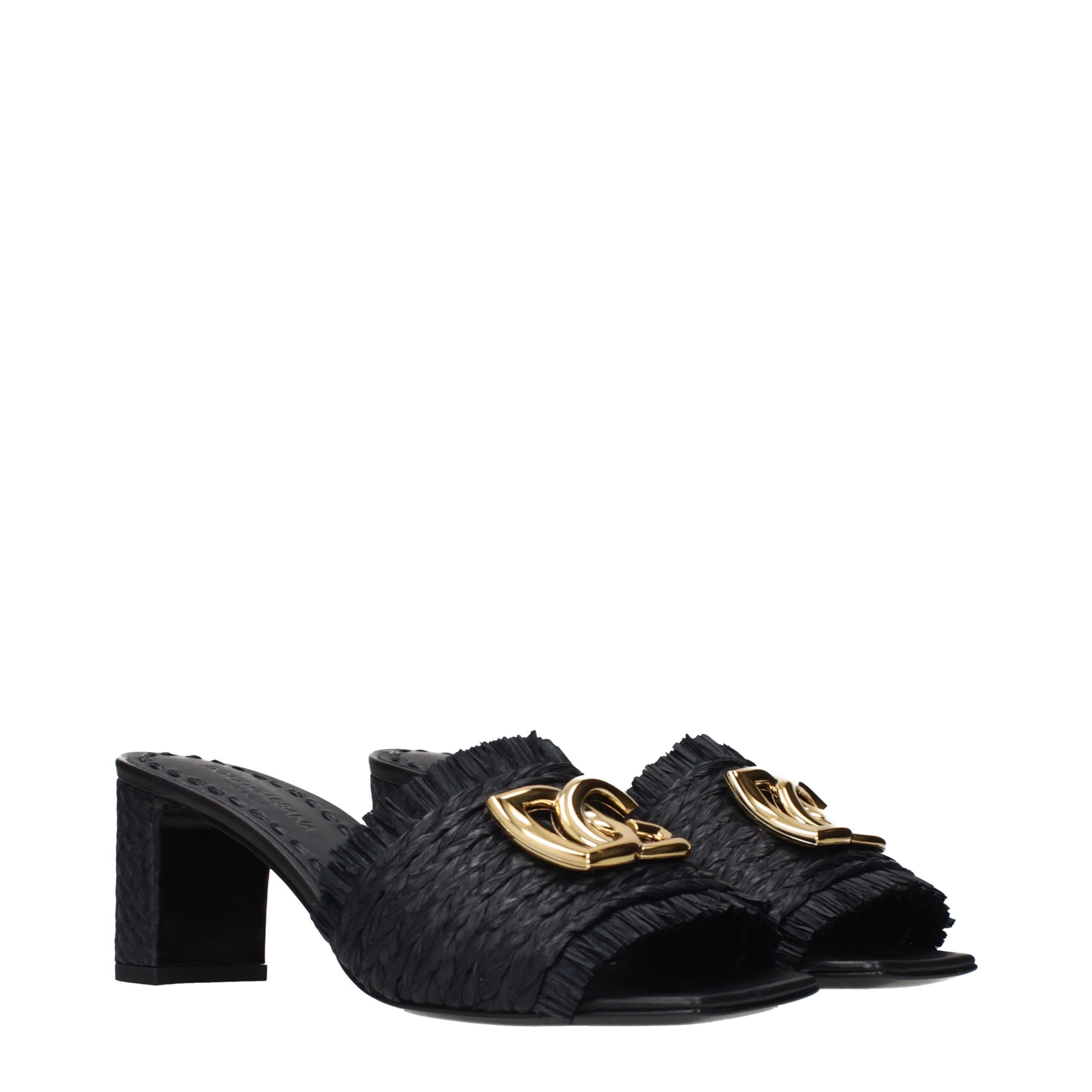 Raffia Platform Women's Sandals - Dolce & Gabbana - Modalova
