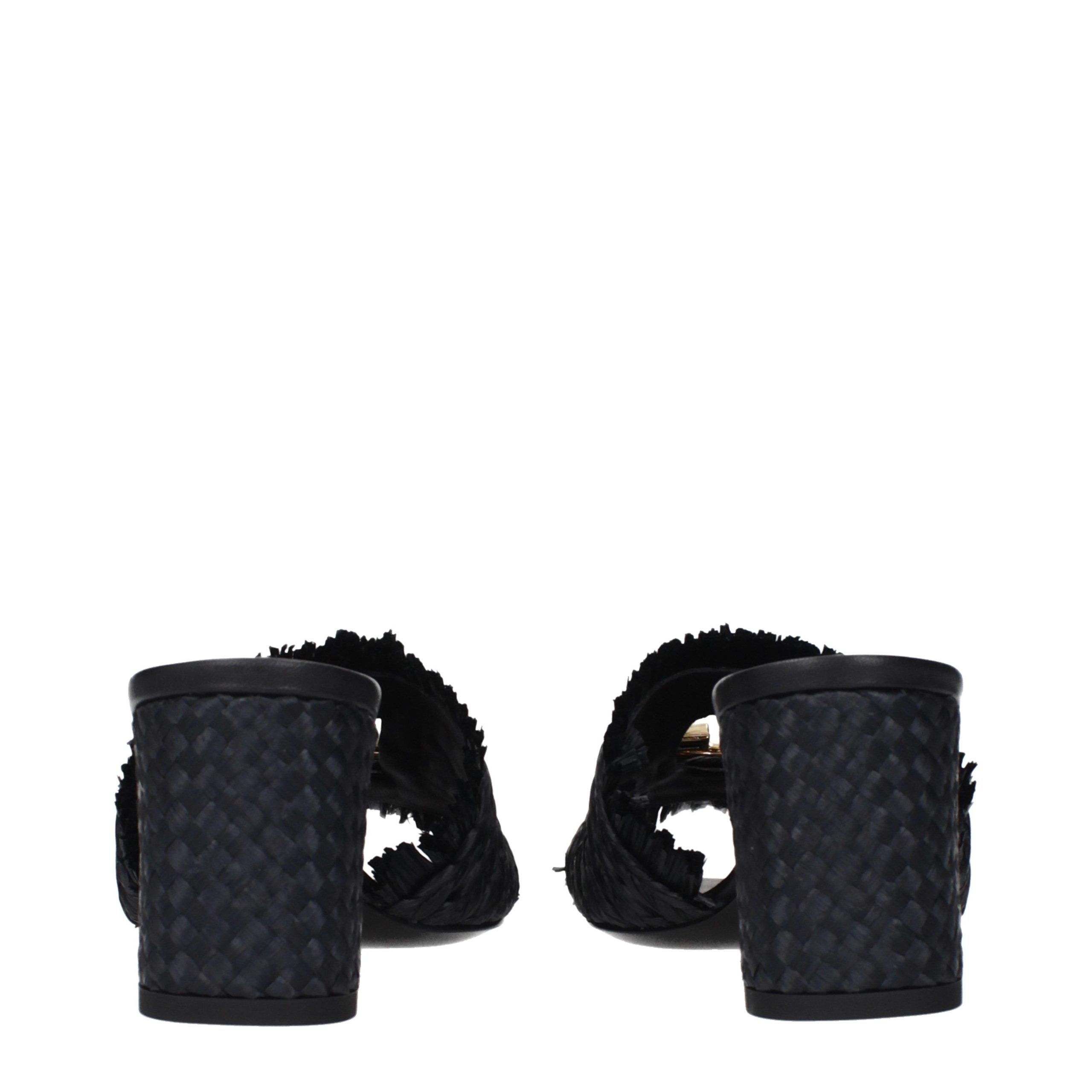 Raffia Platform Women's Sandals - Dolce & Gabbana - Modalova