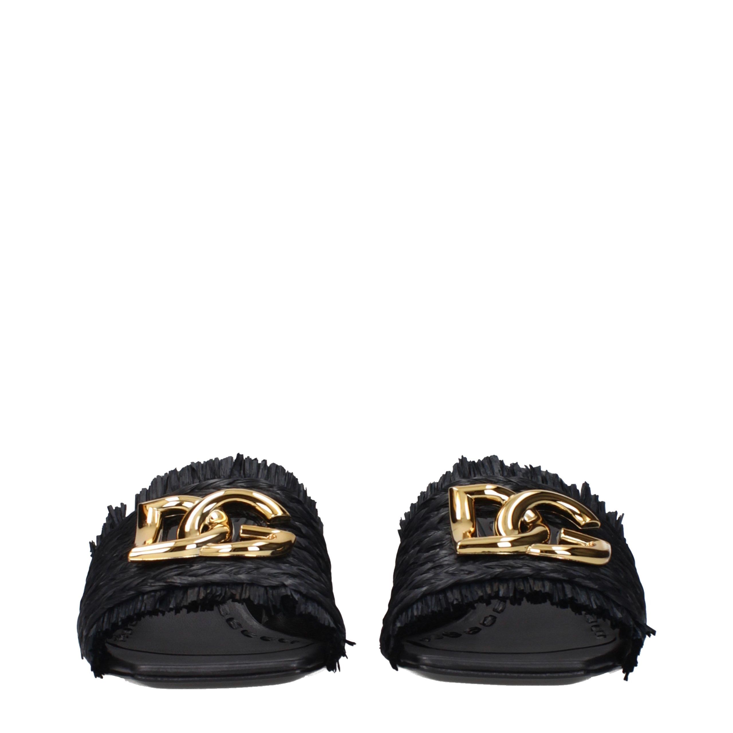 Raffia Platform Women's Sandals - Dolce & Gabbana - Modalova