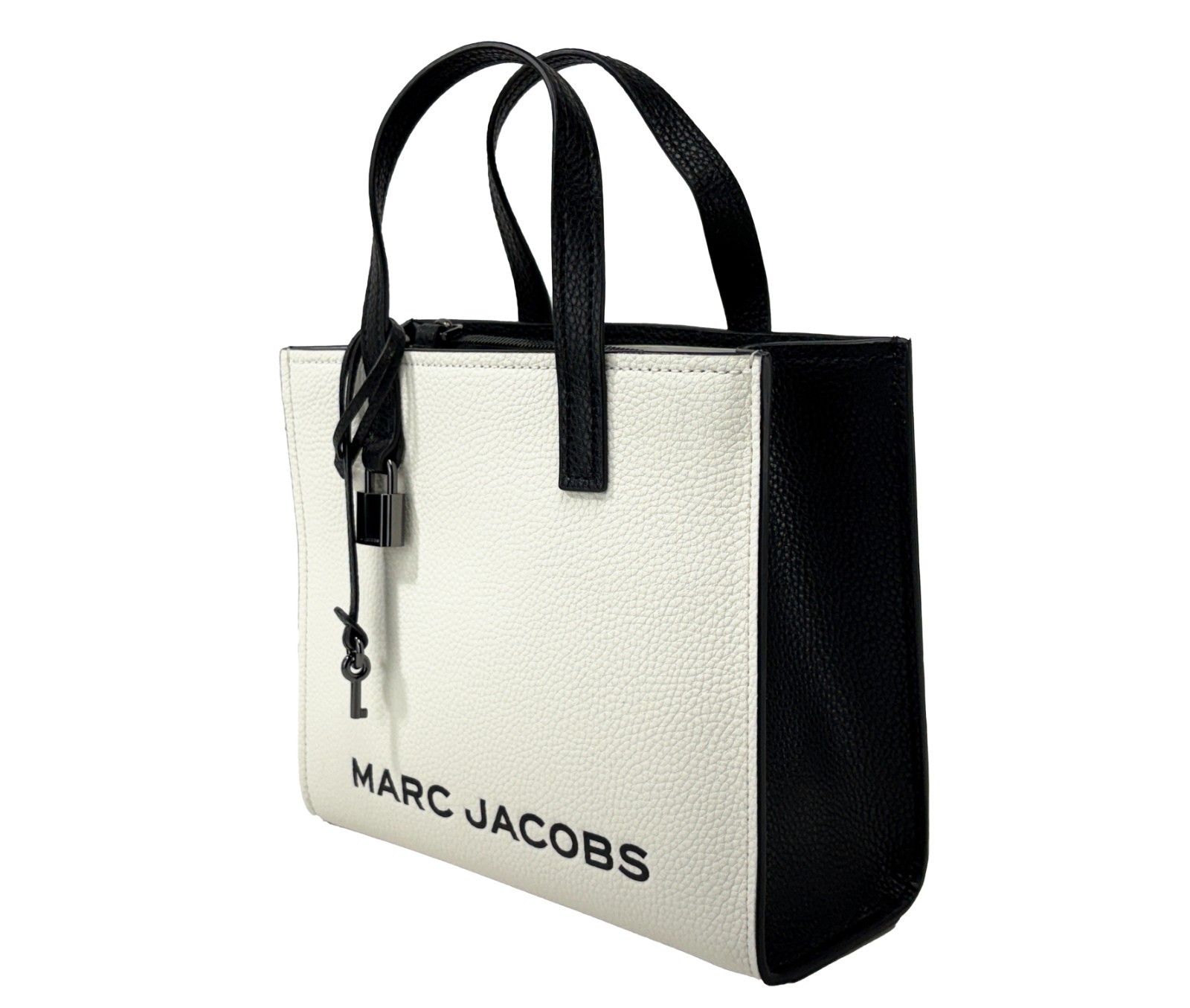 Mini Grind White Black Leather Crossbody Women's Bag - Marc Jacobs - Modalova