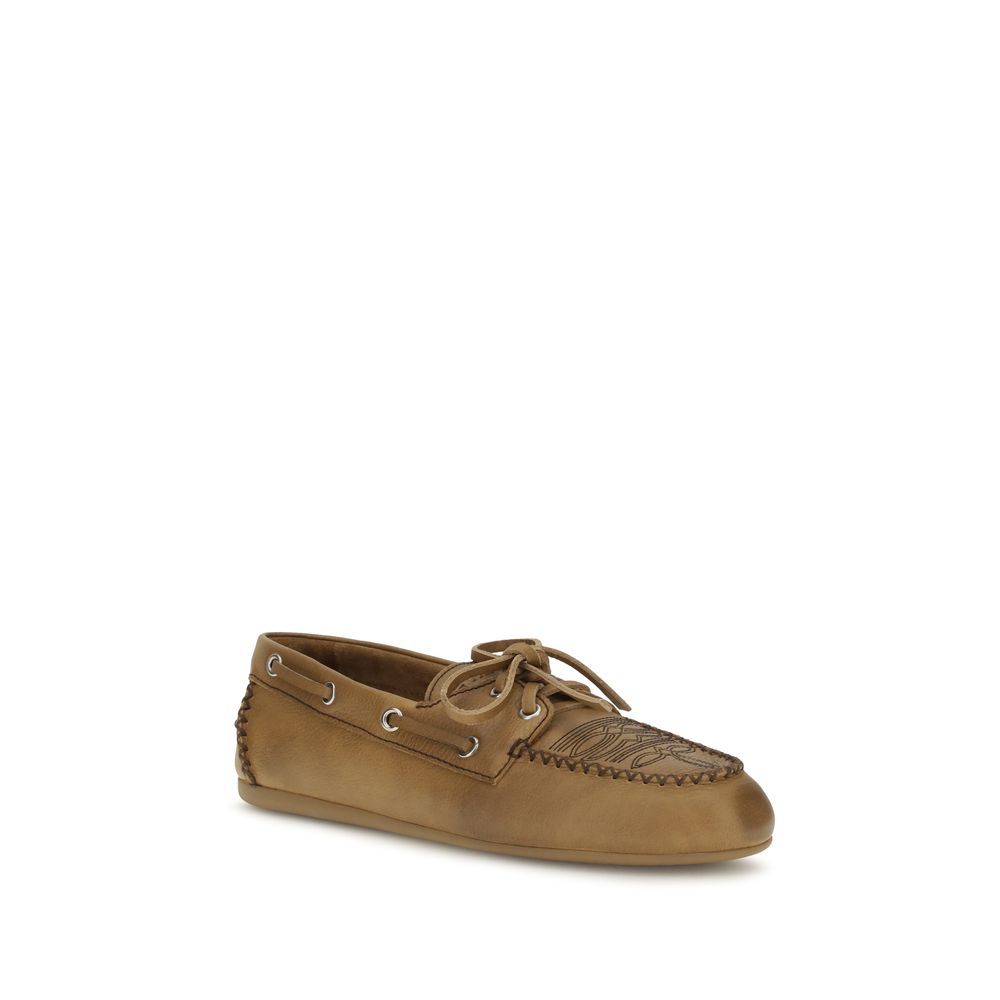 Calf Leather Bos Taurus Slip-On Women's Loafers - Miu Miu - Modalova