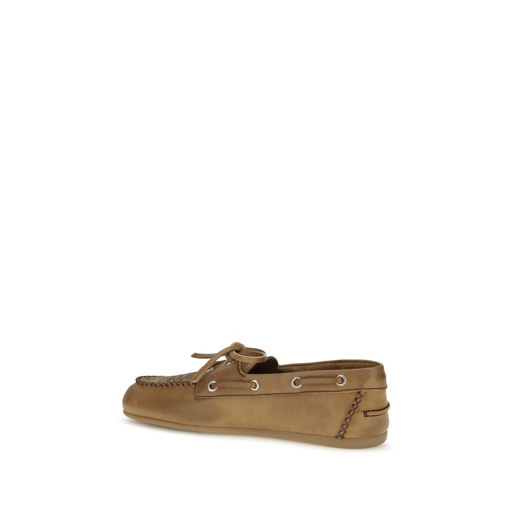 Calf Leather Bos Taurus Slip-On Women's Loafers - Miu Miu - Modalova