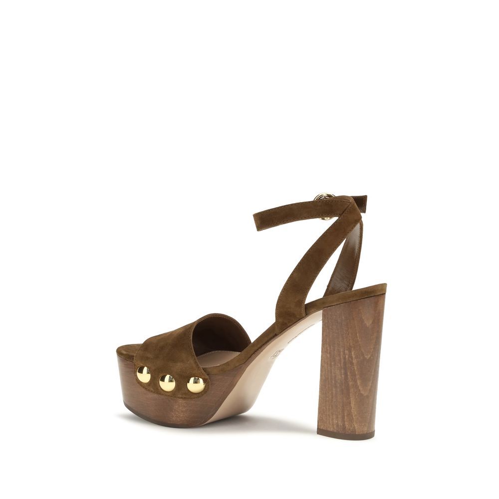Suede Leather Platform Women's Sandals - Gianvito Rossi - Modalova