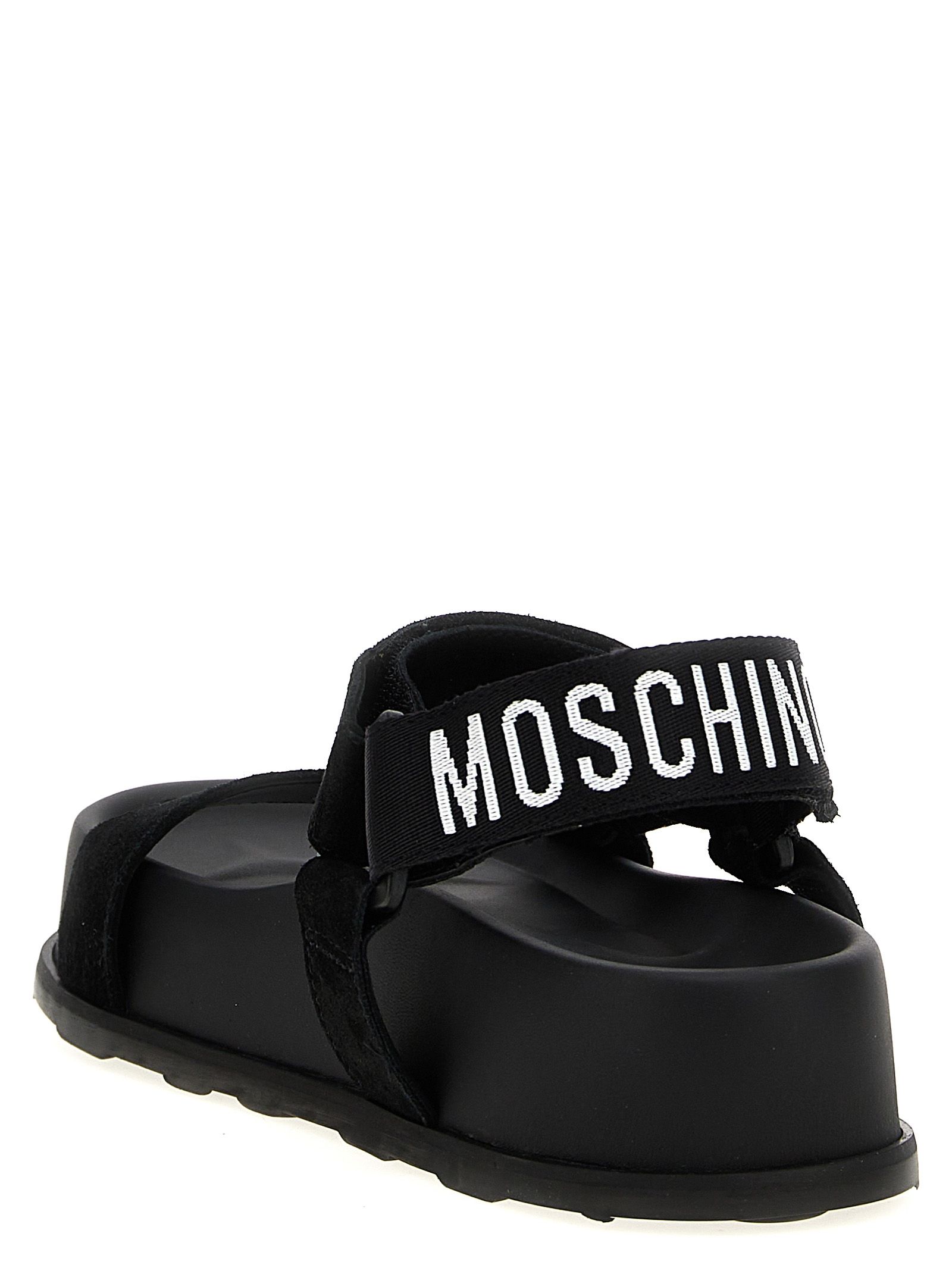 Calfskin Flat Women's Sandals - Moschino - Modalova