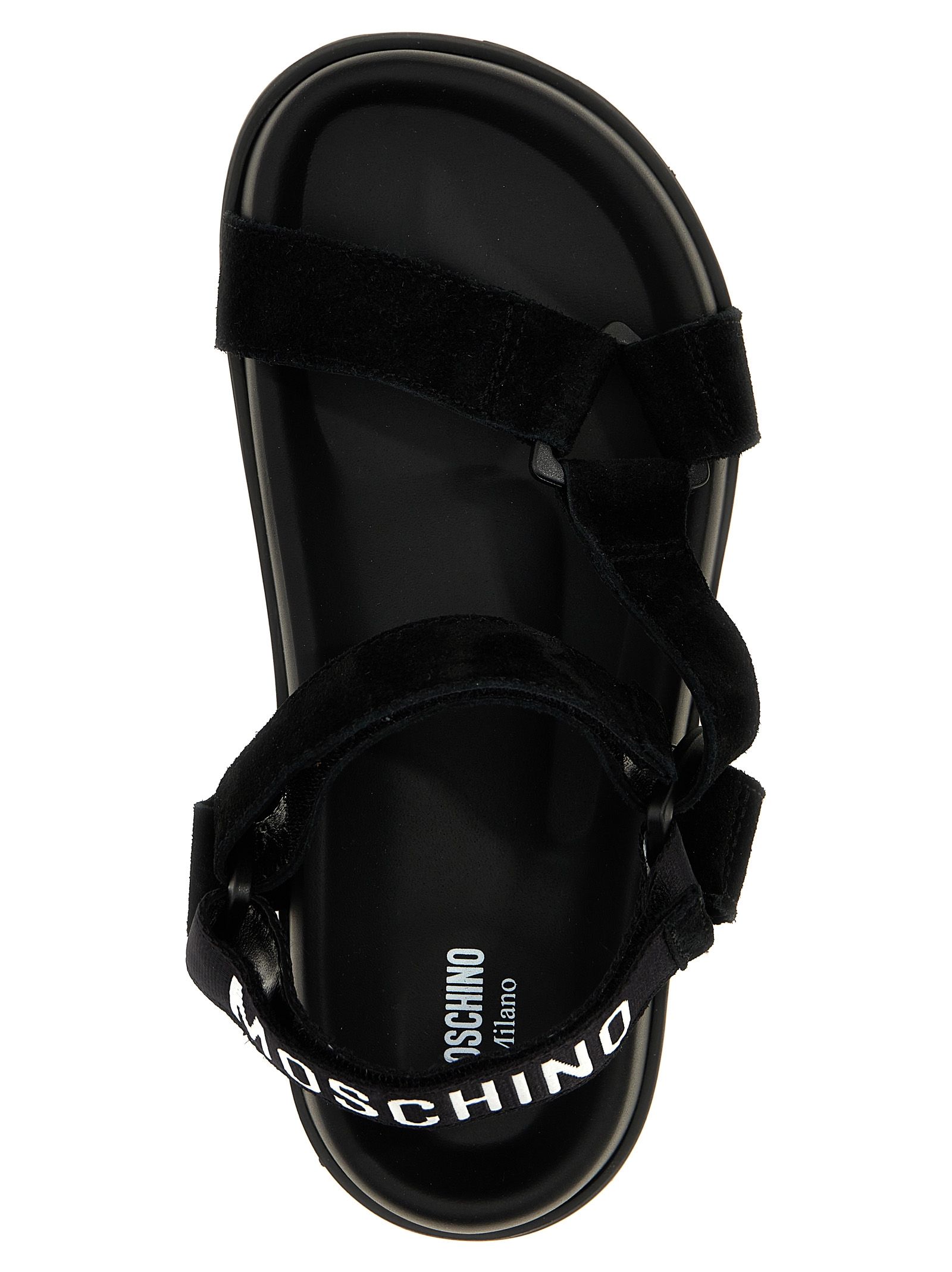 Calfskin Flat Women's Sandals - Moschino - Modalova