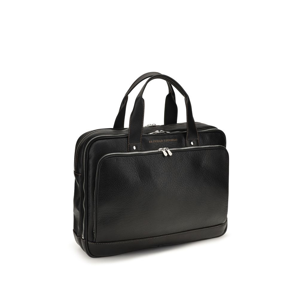 Calf Leather Bos Taurus Men's Handbag - Brunello Cucinelli - Modalova