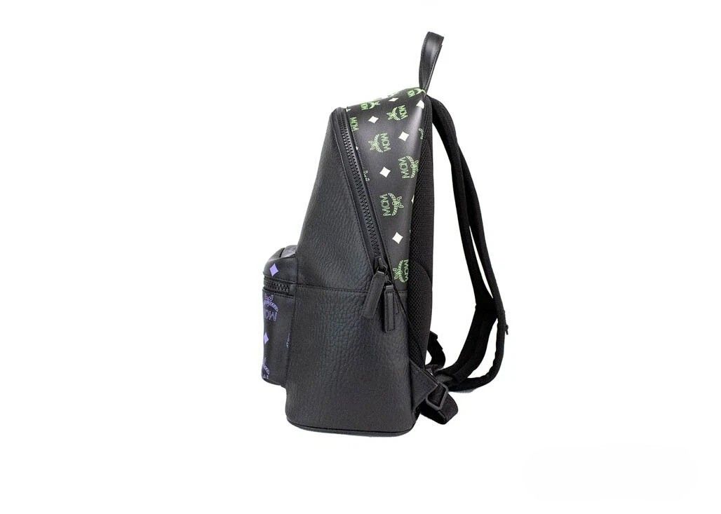 Color Splash Visetos Green Purple Medium Mixed Leather Backpack Men's Bookbag - MCM - Modalova
