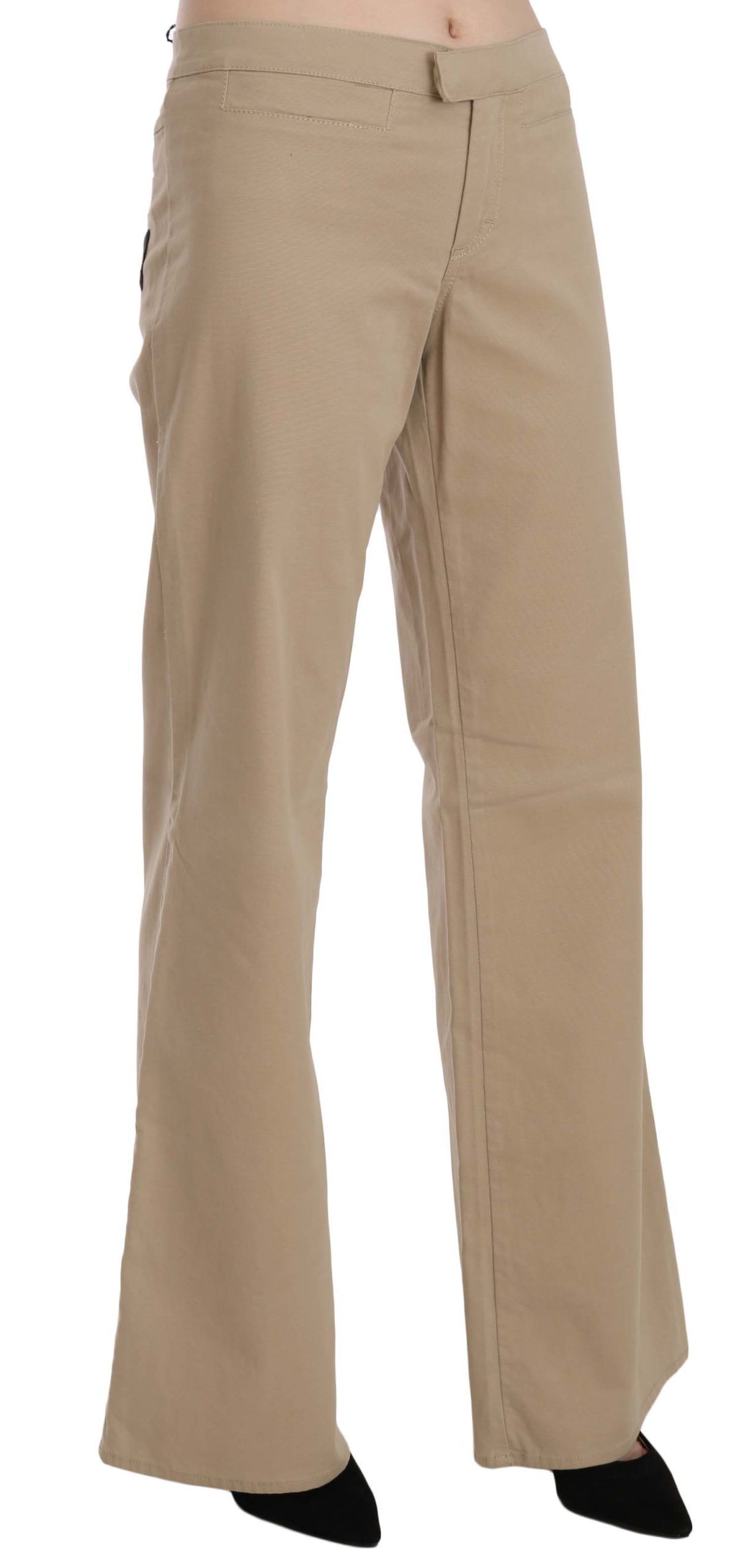 Cotton Mid Waist Flared Trousers Women's Pants - Just Cavalli - Modalova