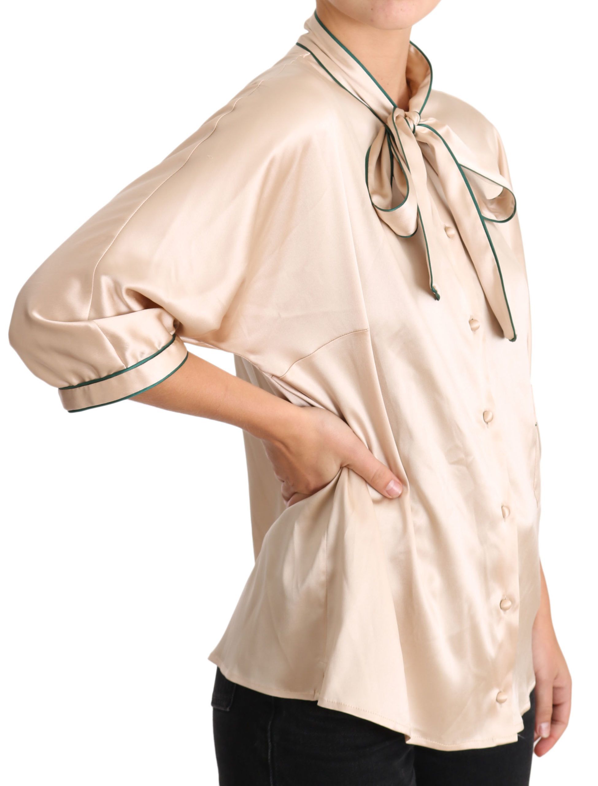 Ribbon Silk Stretch Top Women's Blouse - Dolce & Gabbana - Modalova