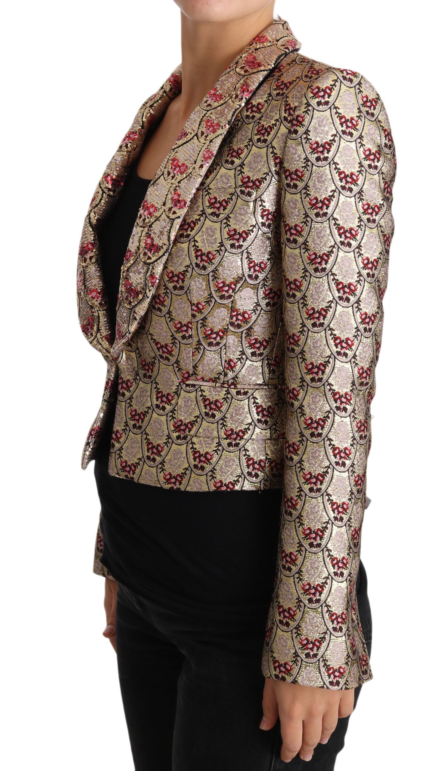 Floral Sequined Blazer Coat Women's Jacket - Dolce & Gabbana - Modalova