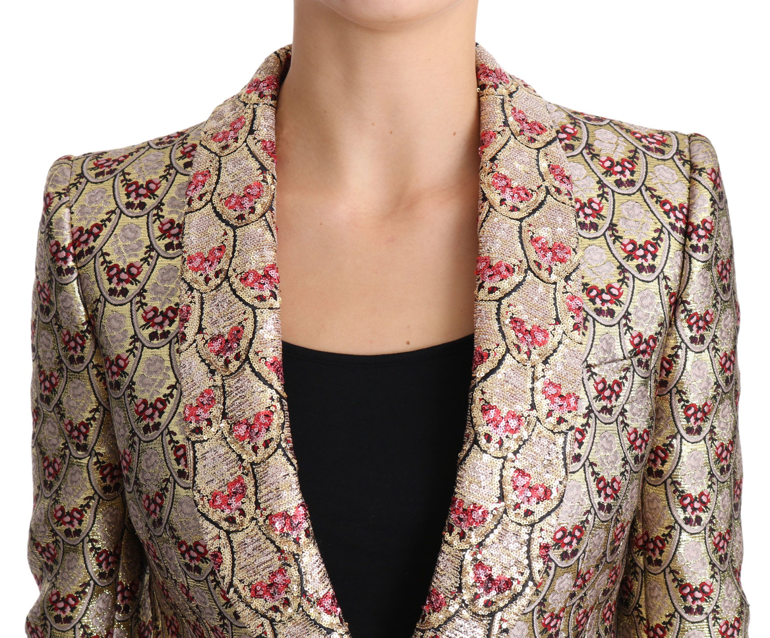 Floral Sequined Blazer Coat Women's Jacket - Dolce & Gabbana - Modalova