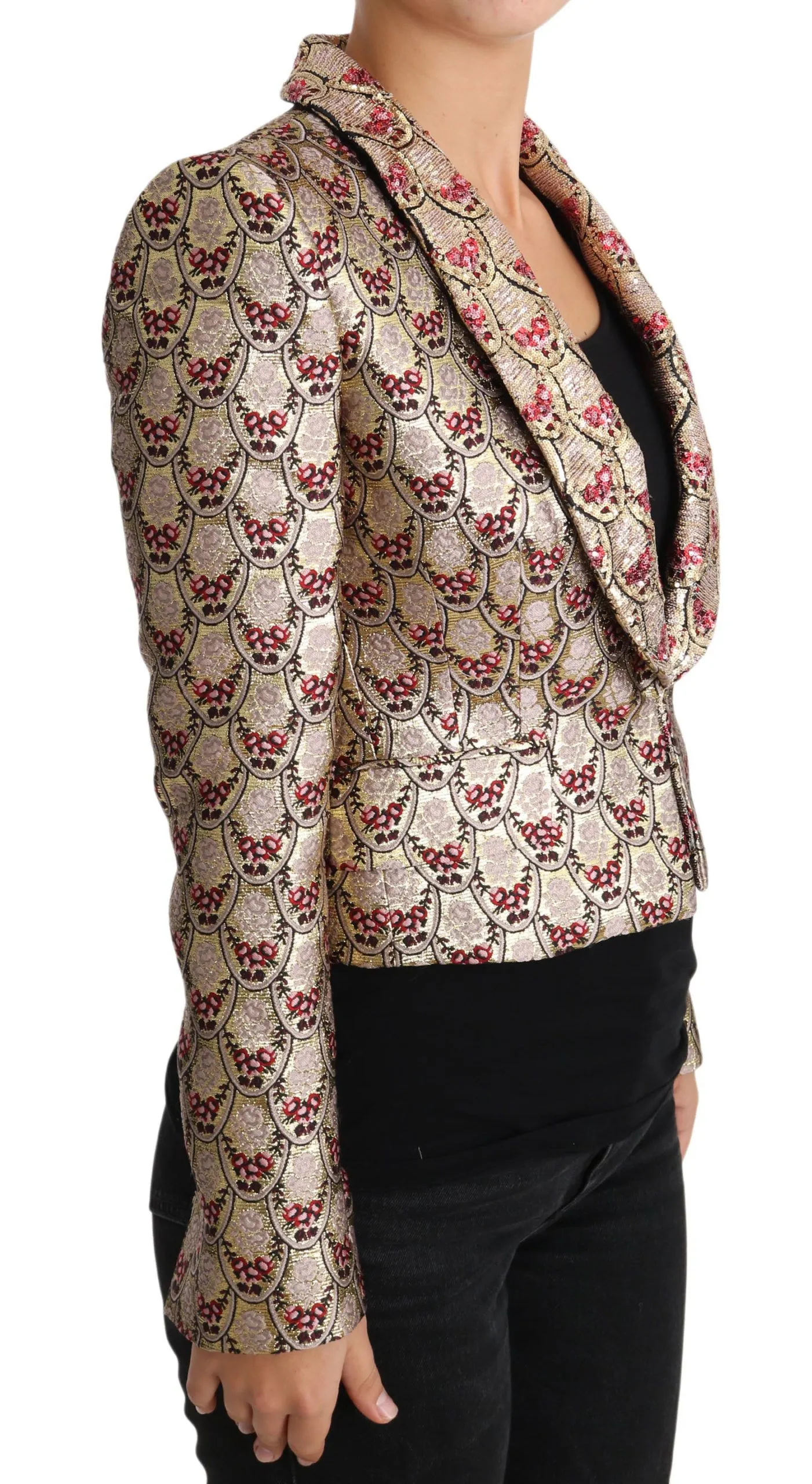 Floral Sequined Blazer Coat Women's Jacket - Dolce & Gabbana - Modalova