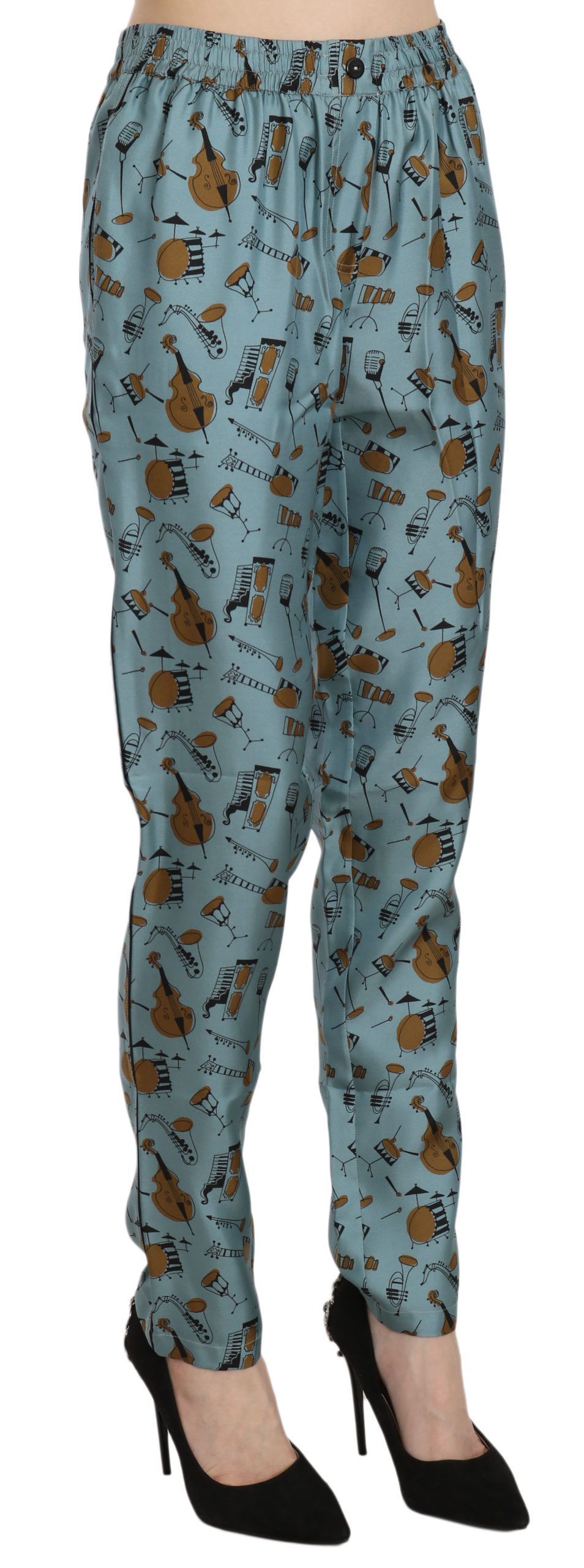 Musical Instruments Print Tapered Women's Pants - Dolce & Gabbana - Modalova
