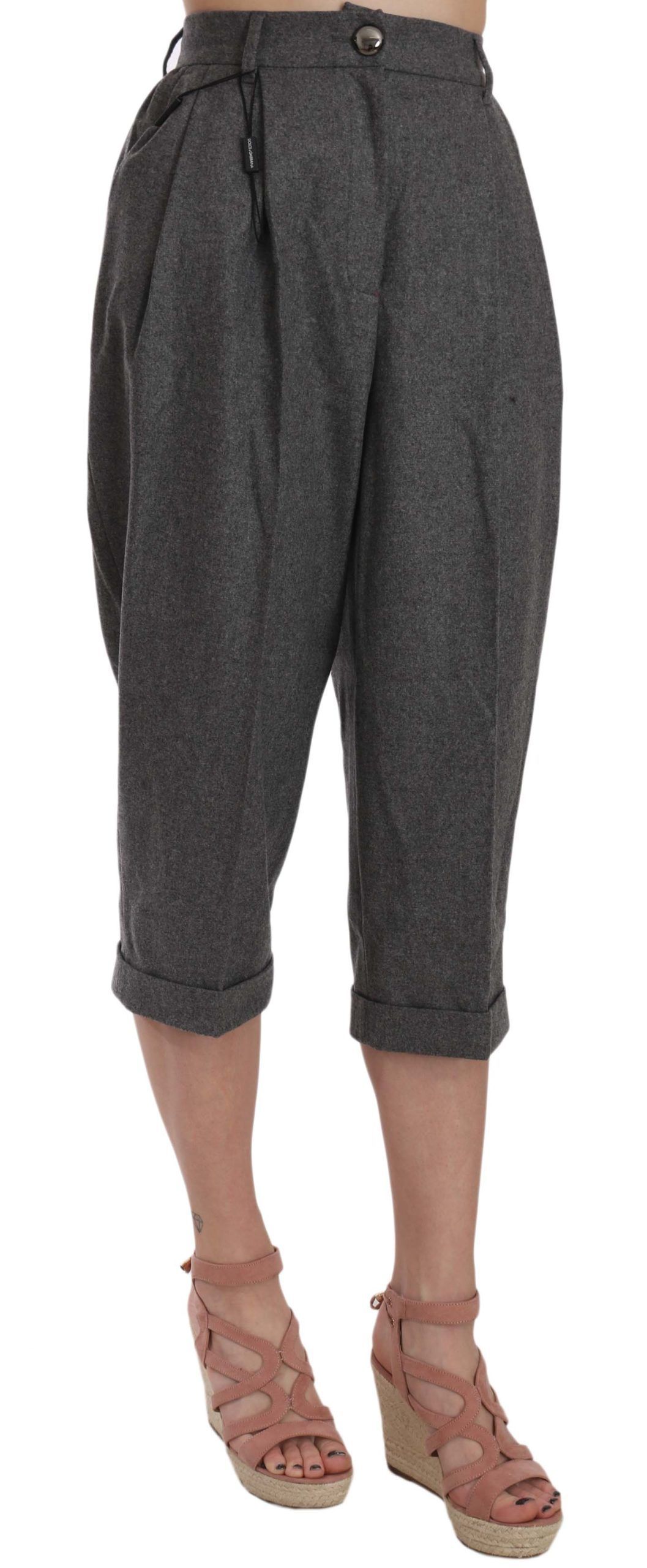 Wool Cropped Trouser Pleated Women's Pant - Dolce & Gabbana - Modalova