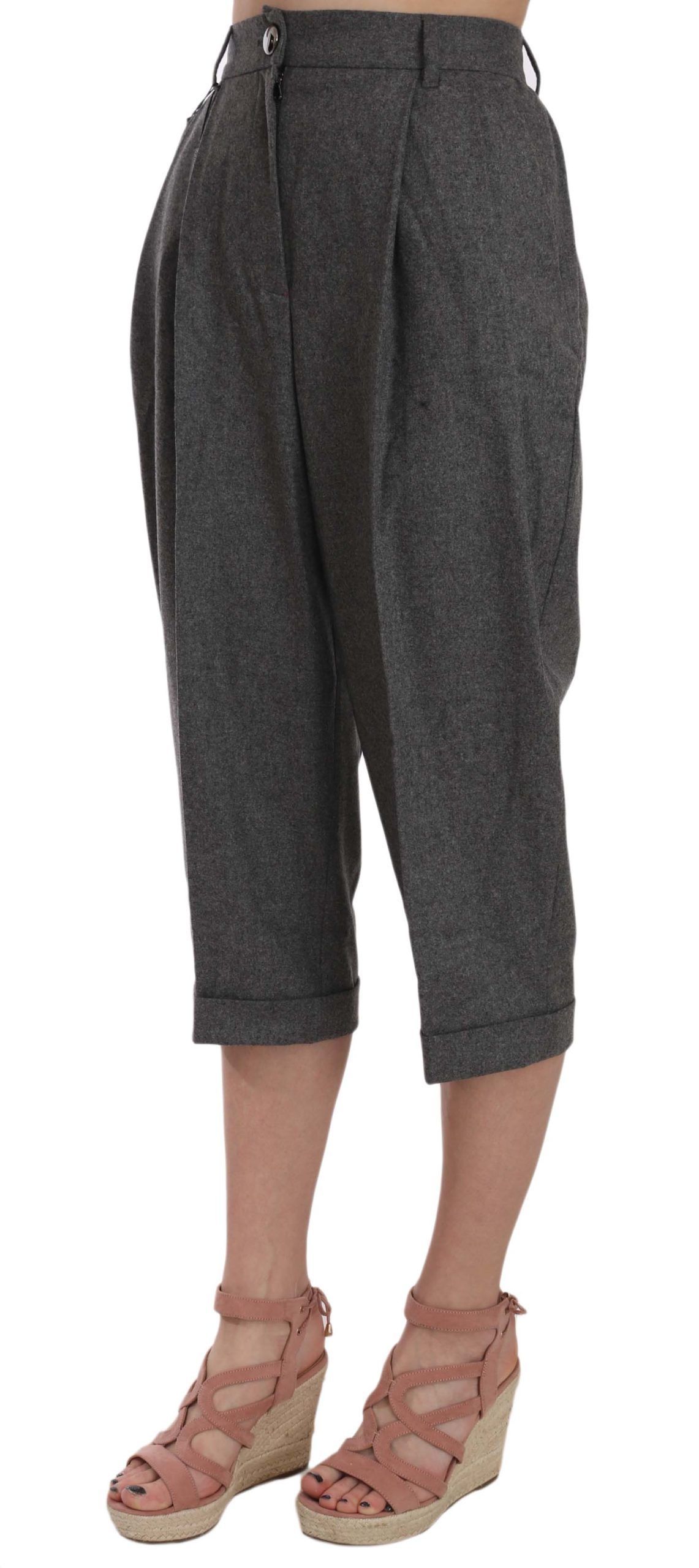 Wool Cropped Trouser Pleated Women's Pant - Dolce & Gabbana - Modalova