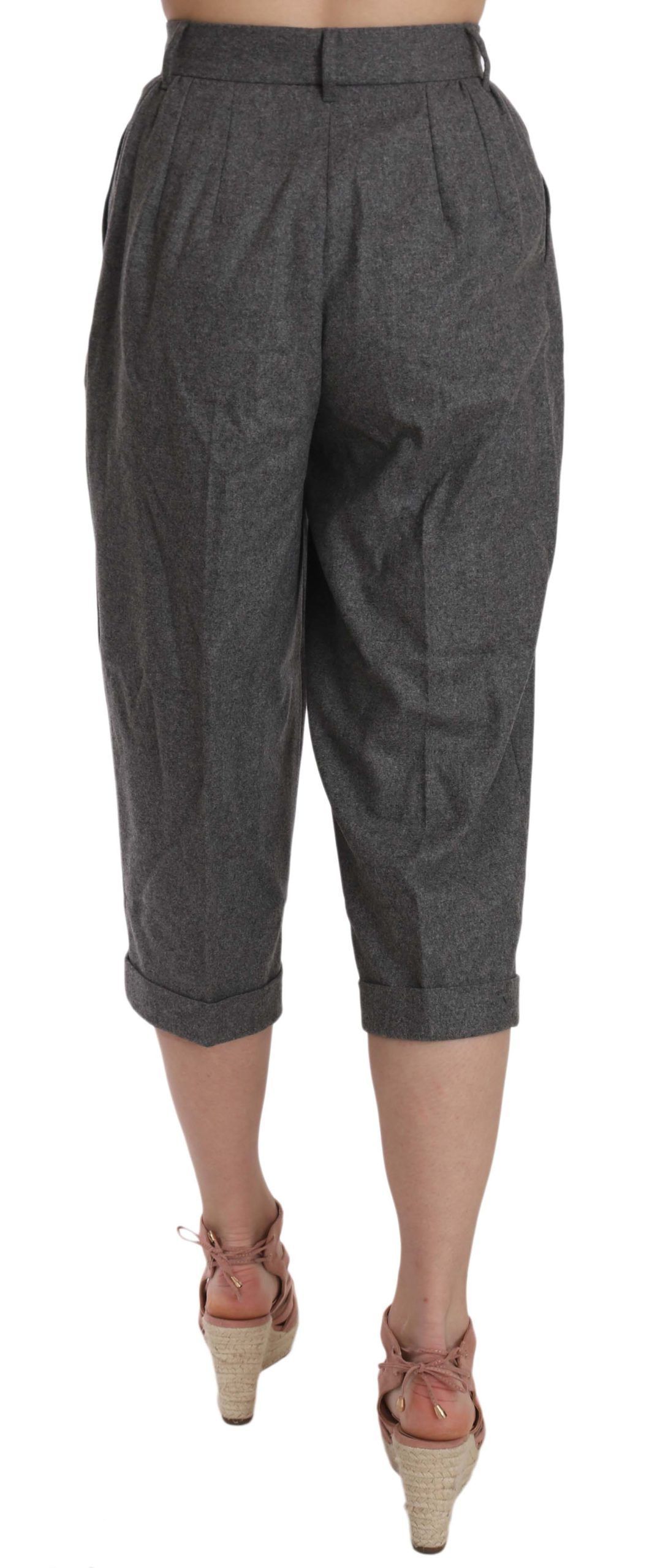 Wool Cropped Trouser Pleated Women's Pant - Dolce & Gabbana - Modalova