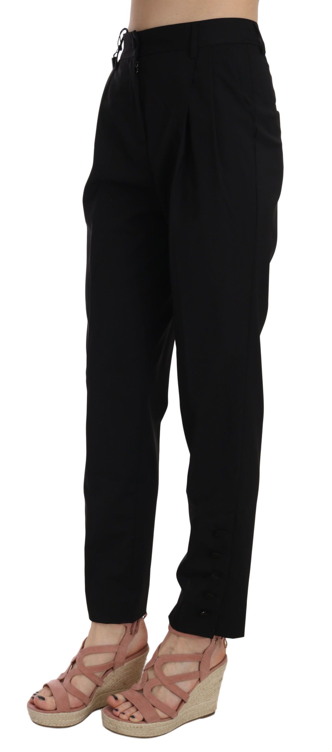 Button Pleated Tapered Trouser Women's Pants - Dolce & Gabbana - Modalova