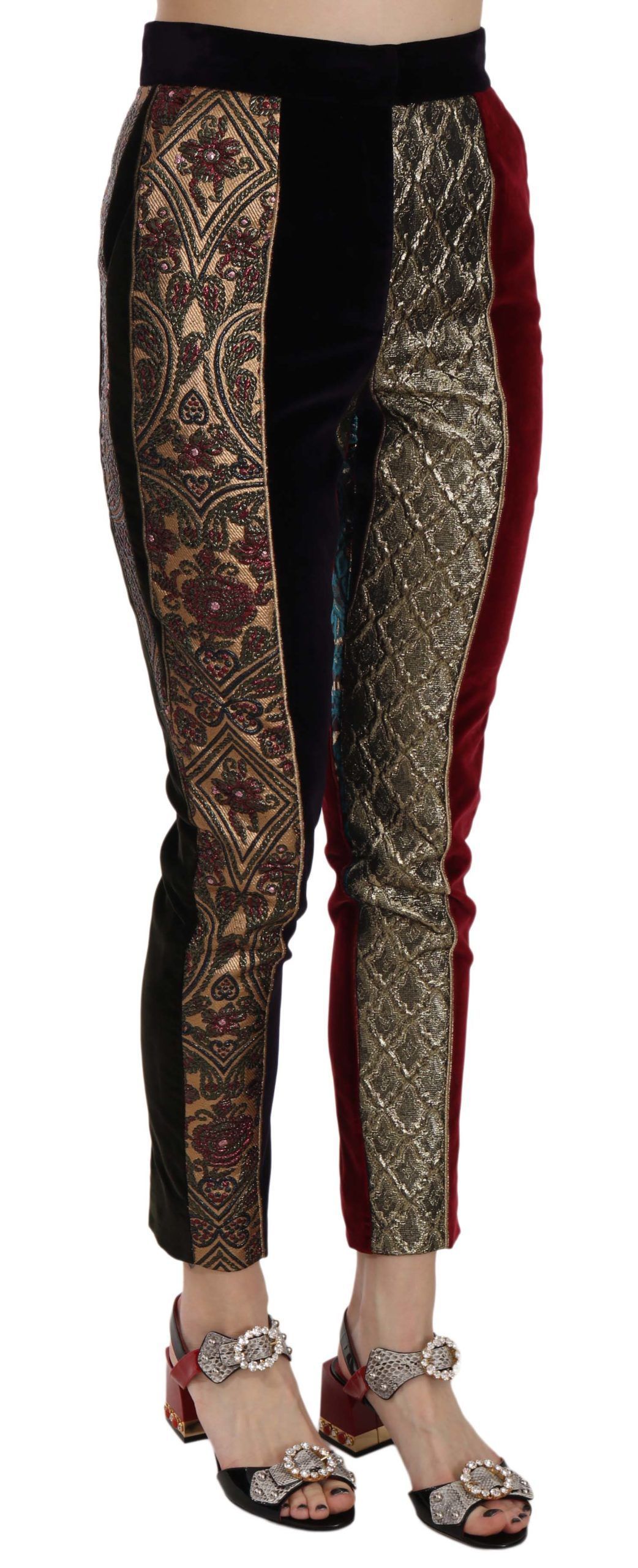 Jacquard Cropped Tapered Women's Pants - Dolce & Gabbana - Modalova