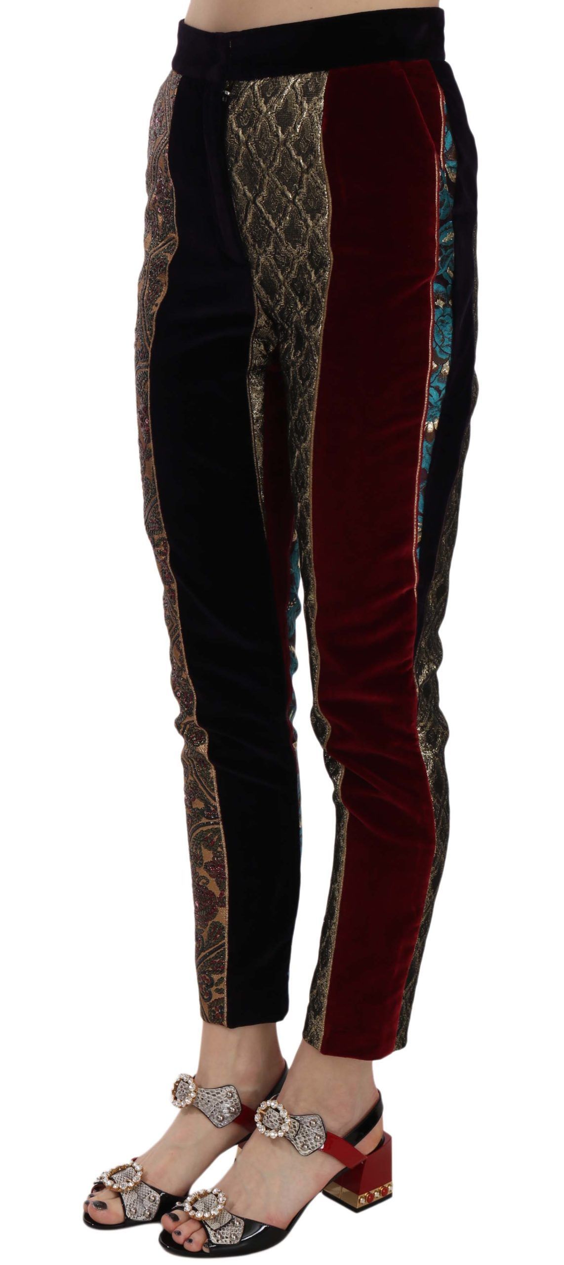 Jacquard Cropped Tapered Women's Pants - Dolce & Gabbana - Modalova